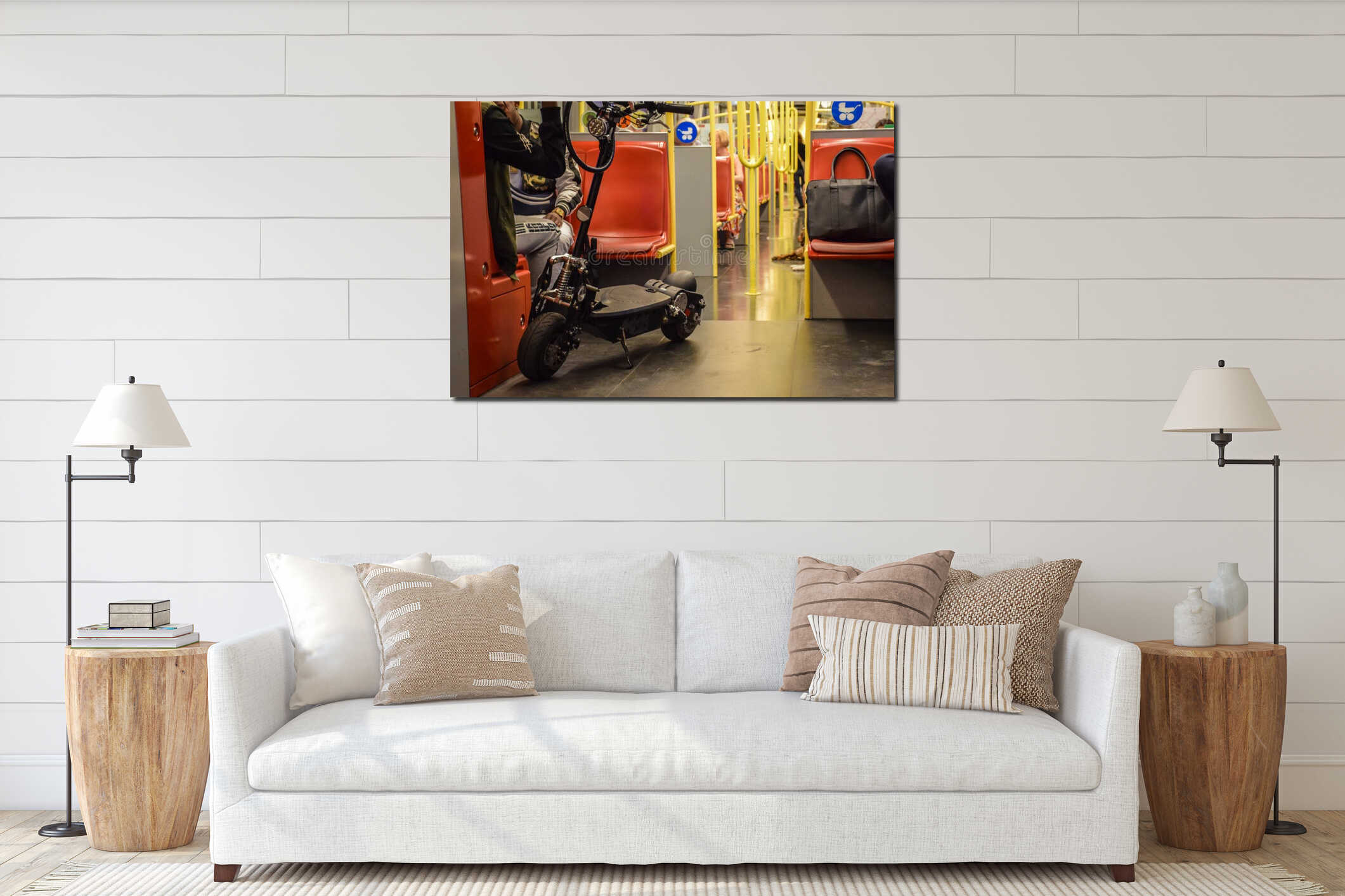 Canvas hanging interior mockup