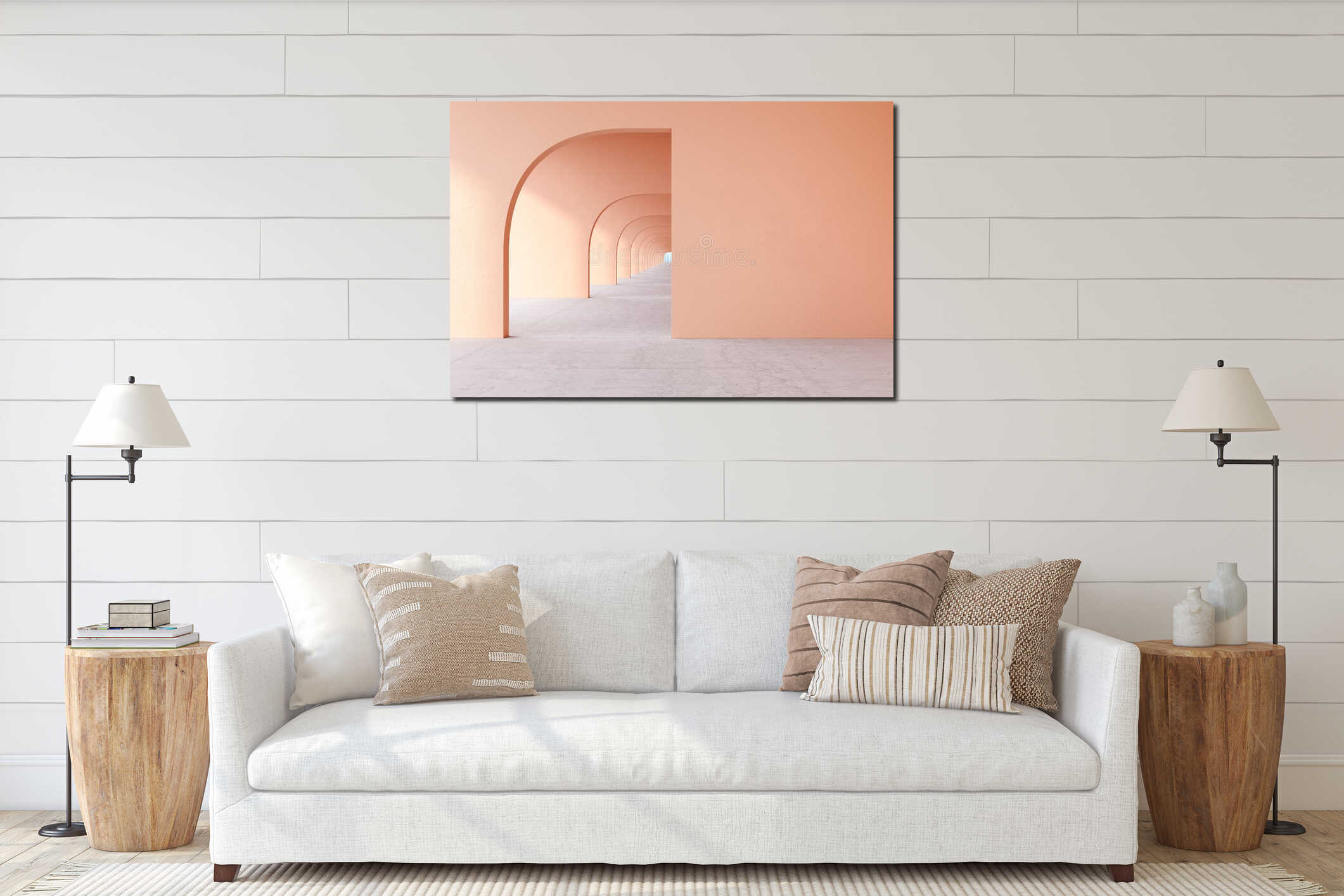 Canvas hanging interior mockup