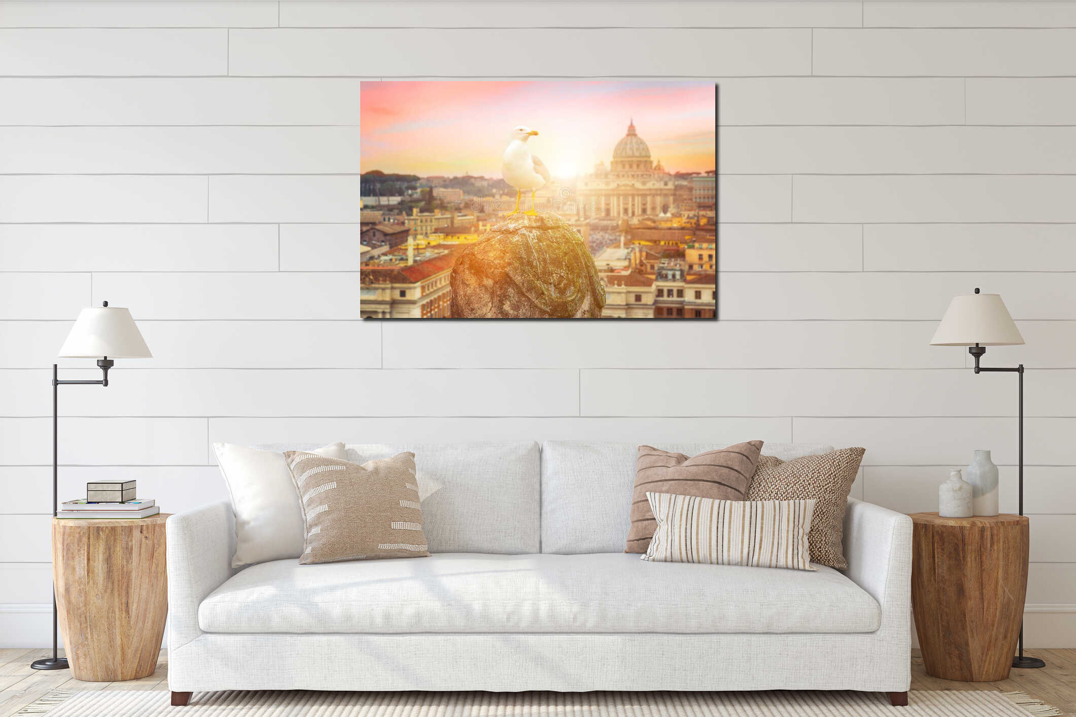 Canvas hanging interior mockup
