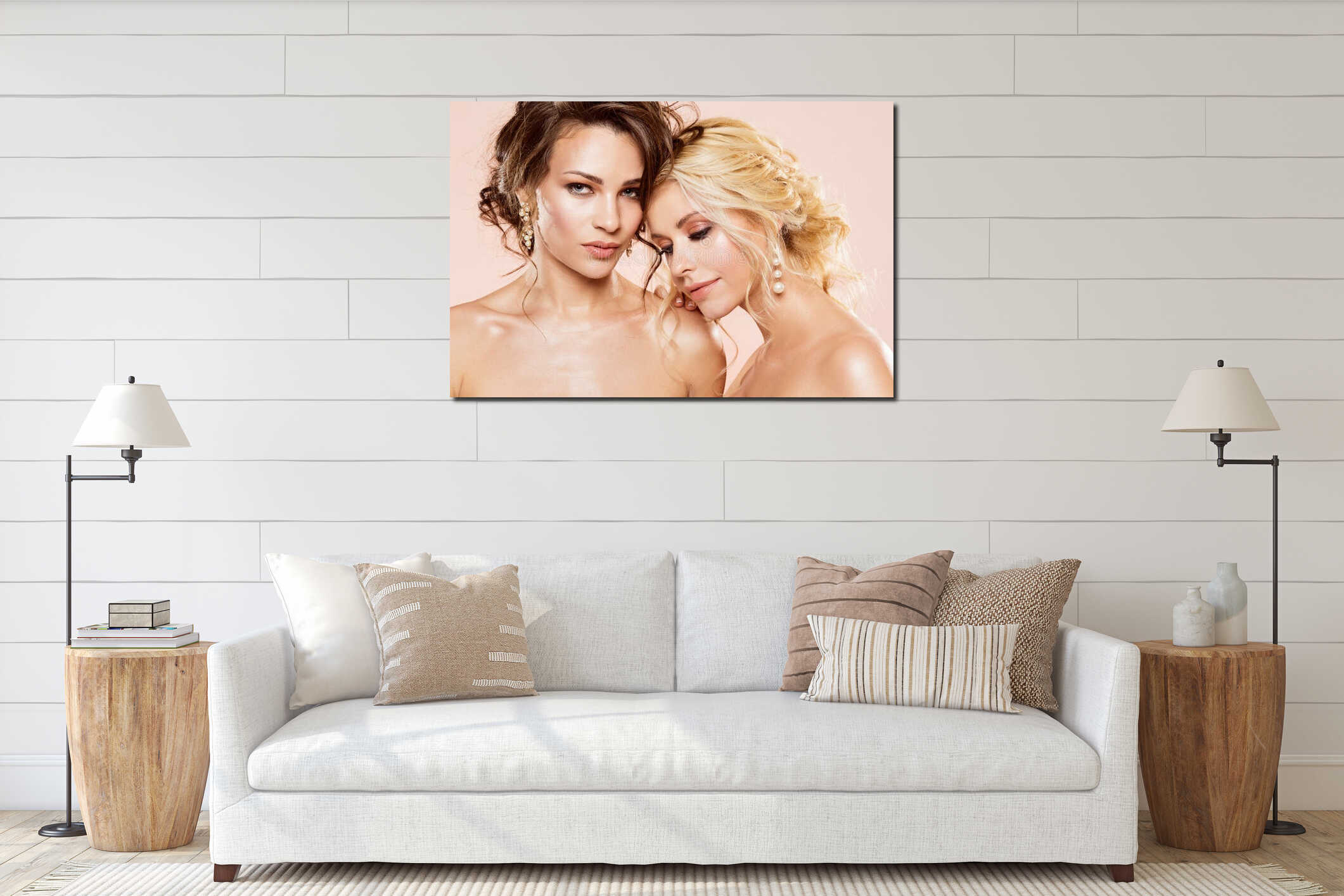 Canvas hanging interior mockup