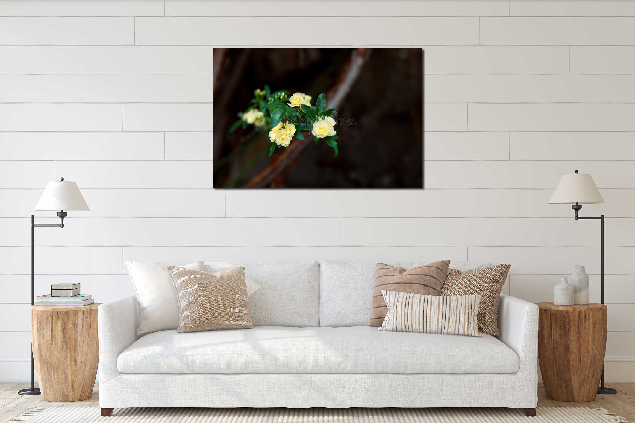Canvas hanging interior mockup