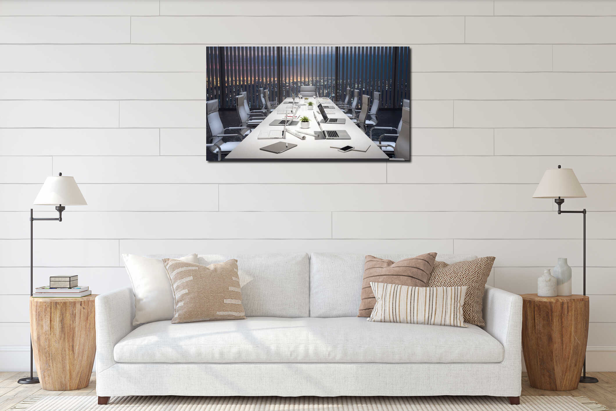 Canvas hanging interior mockup