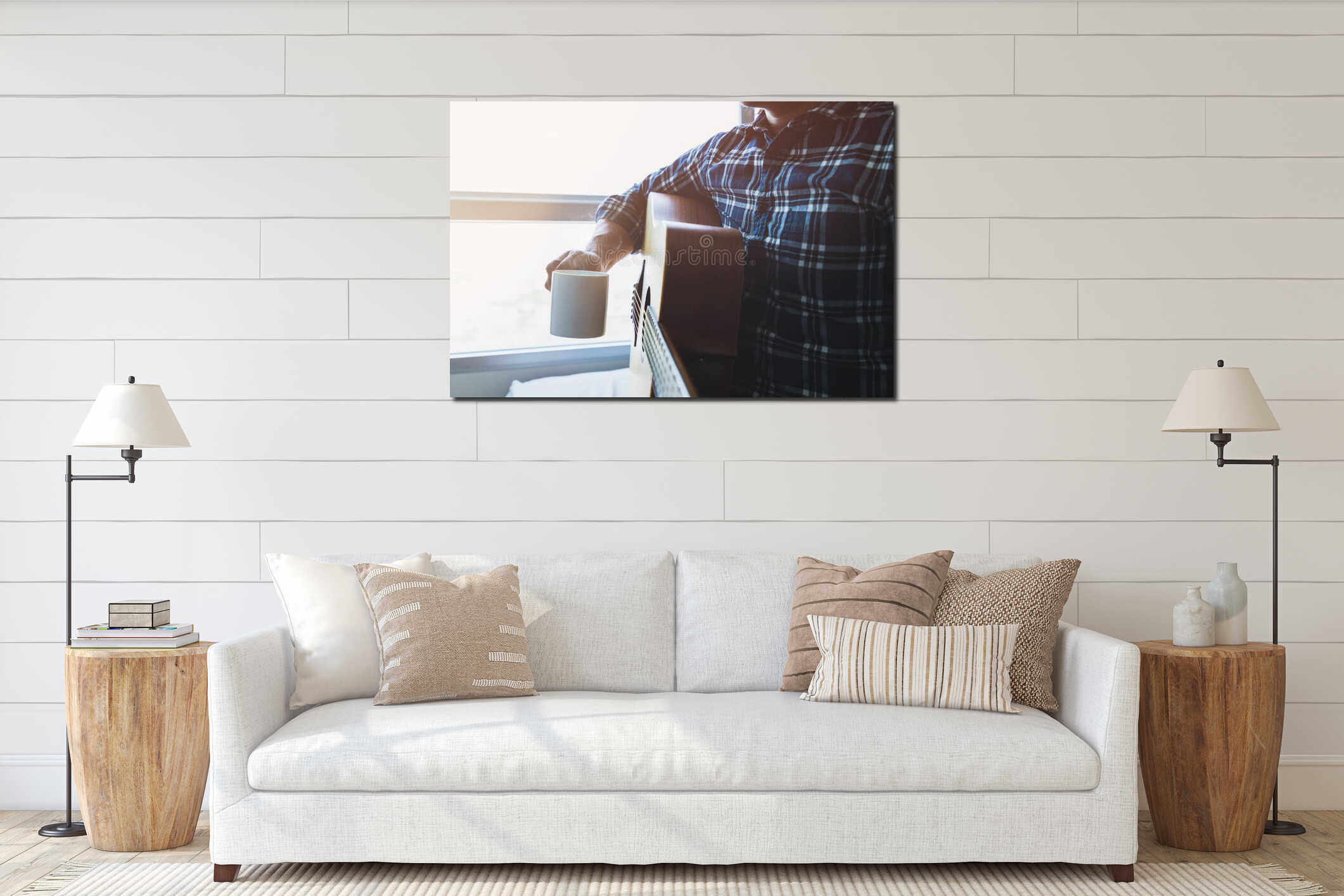 Canvas hanging interior mockup