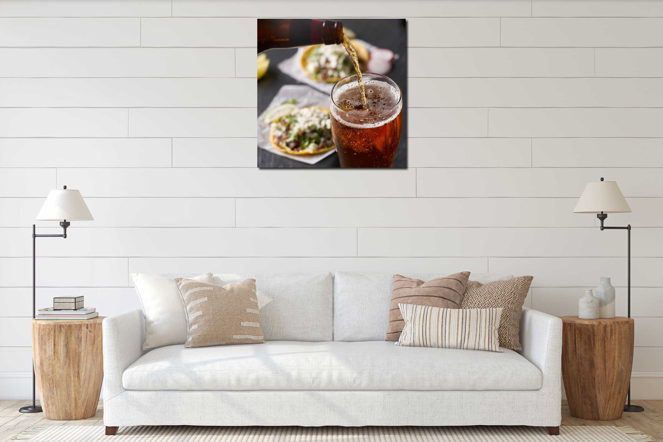Canvas hanging interior mockup
