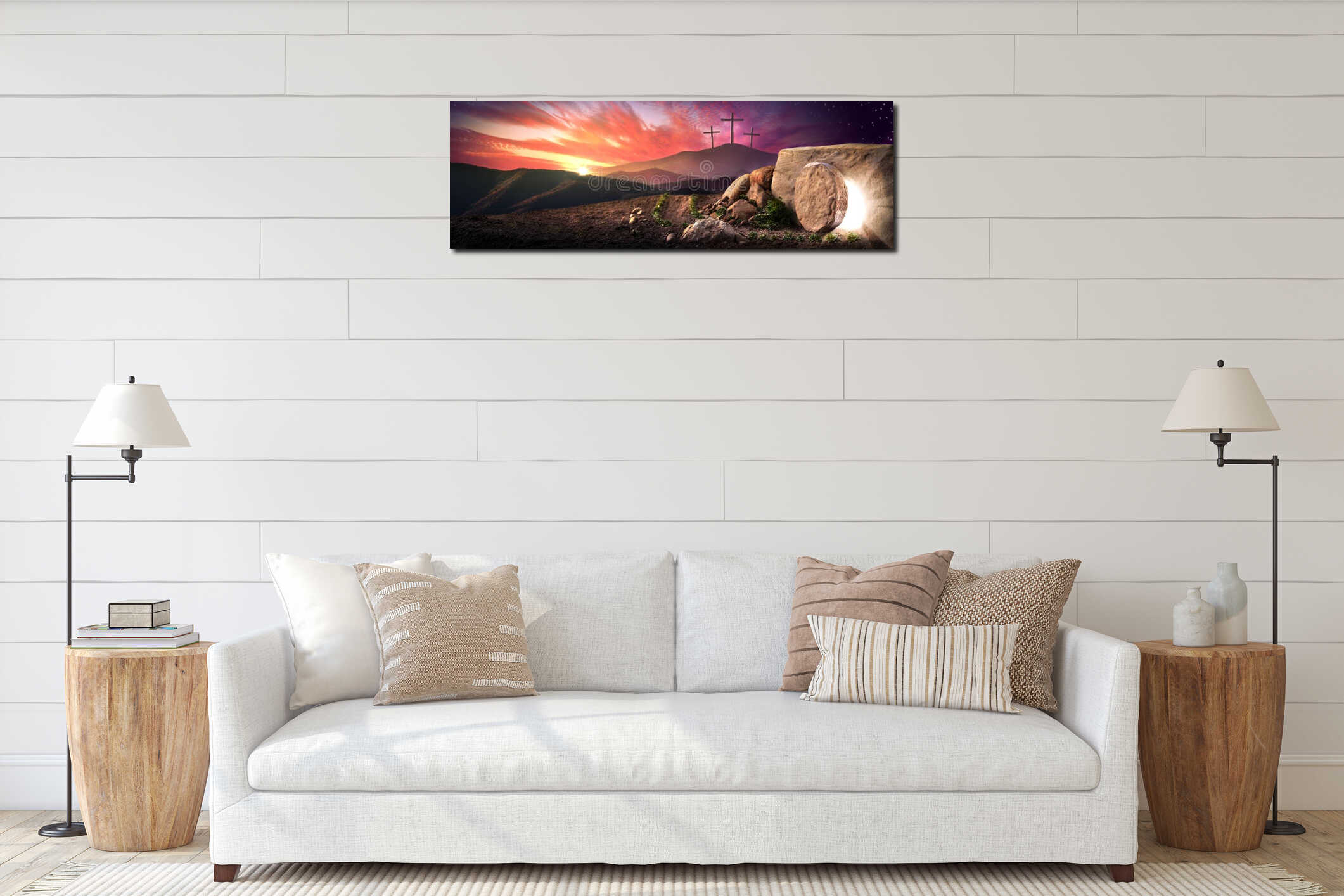 Canvas hanging interior mockup
