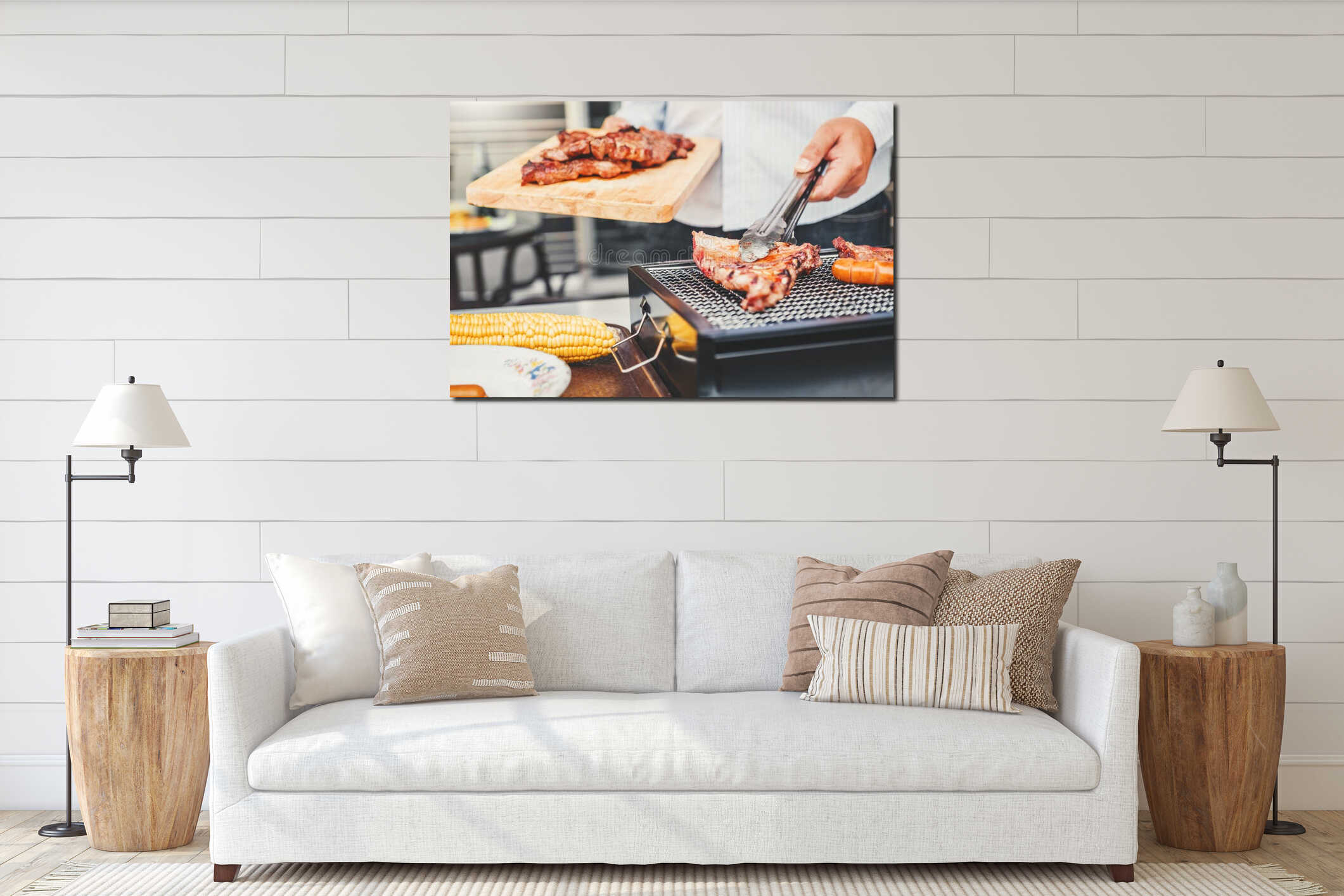 Canvas hanging interior mockup