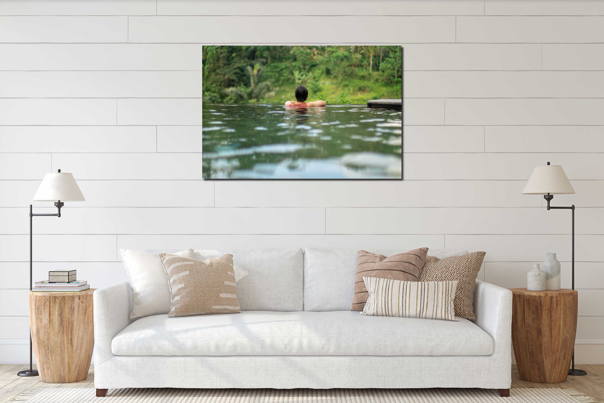 Canvas hanging interior mockup
