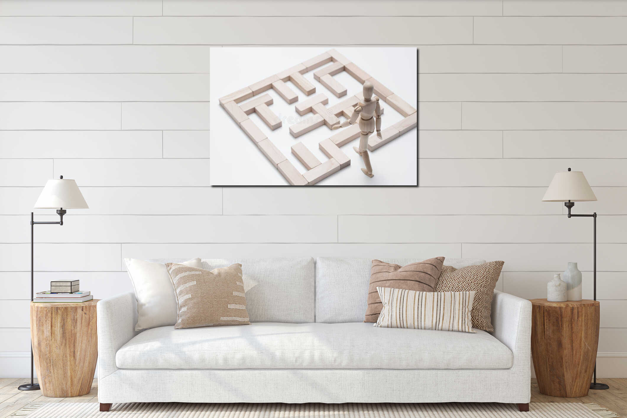Canvas hanging interior mockup
