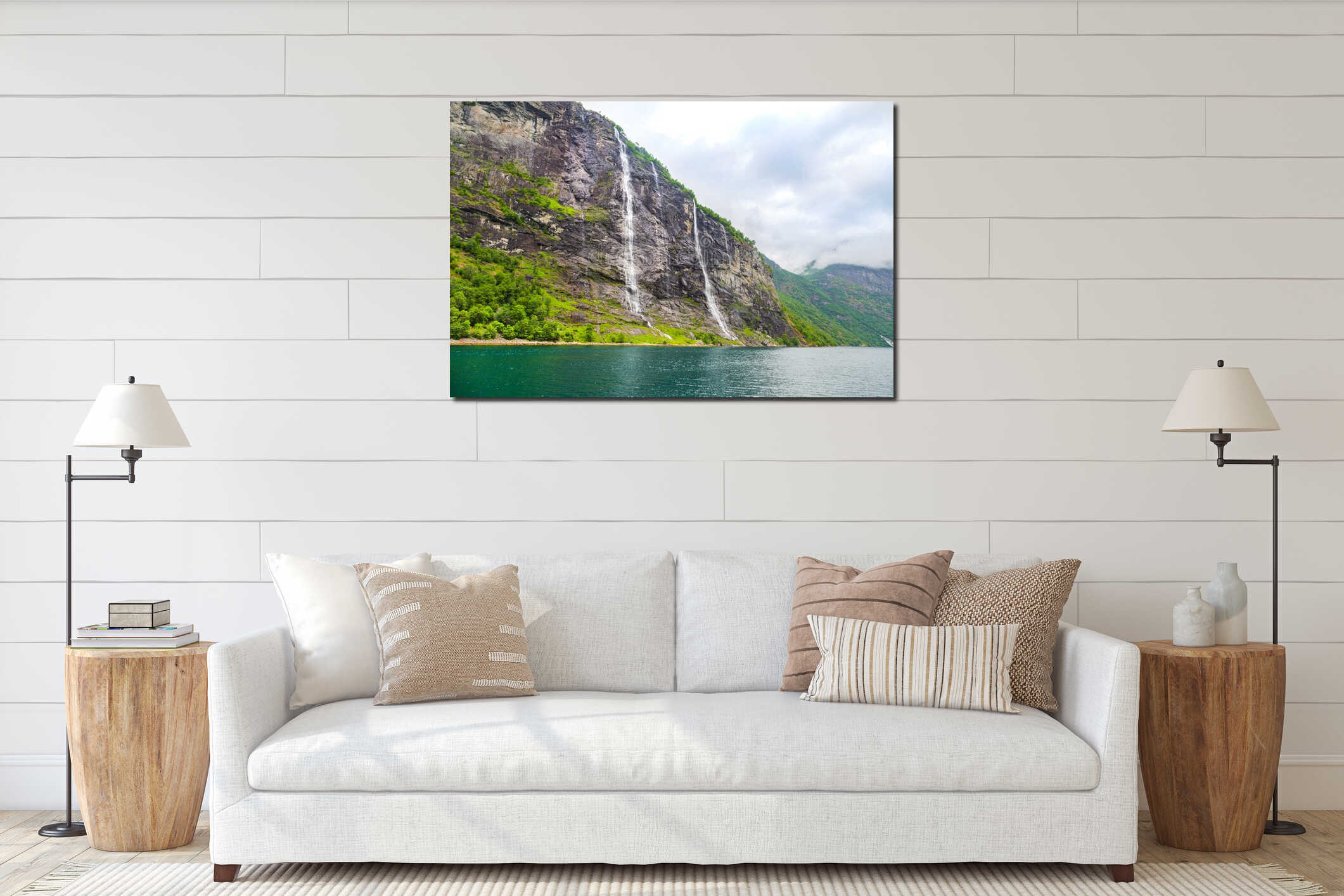 Canvas hanging interior mockup