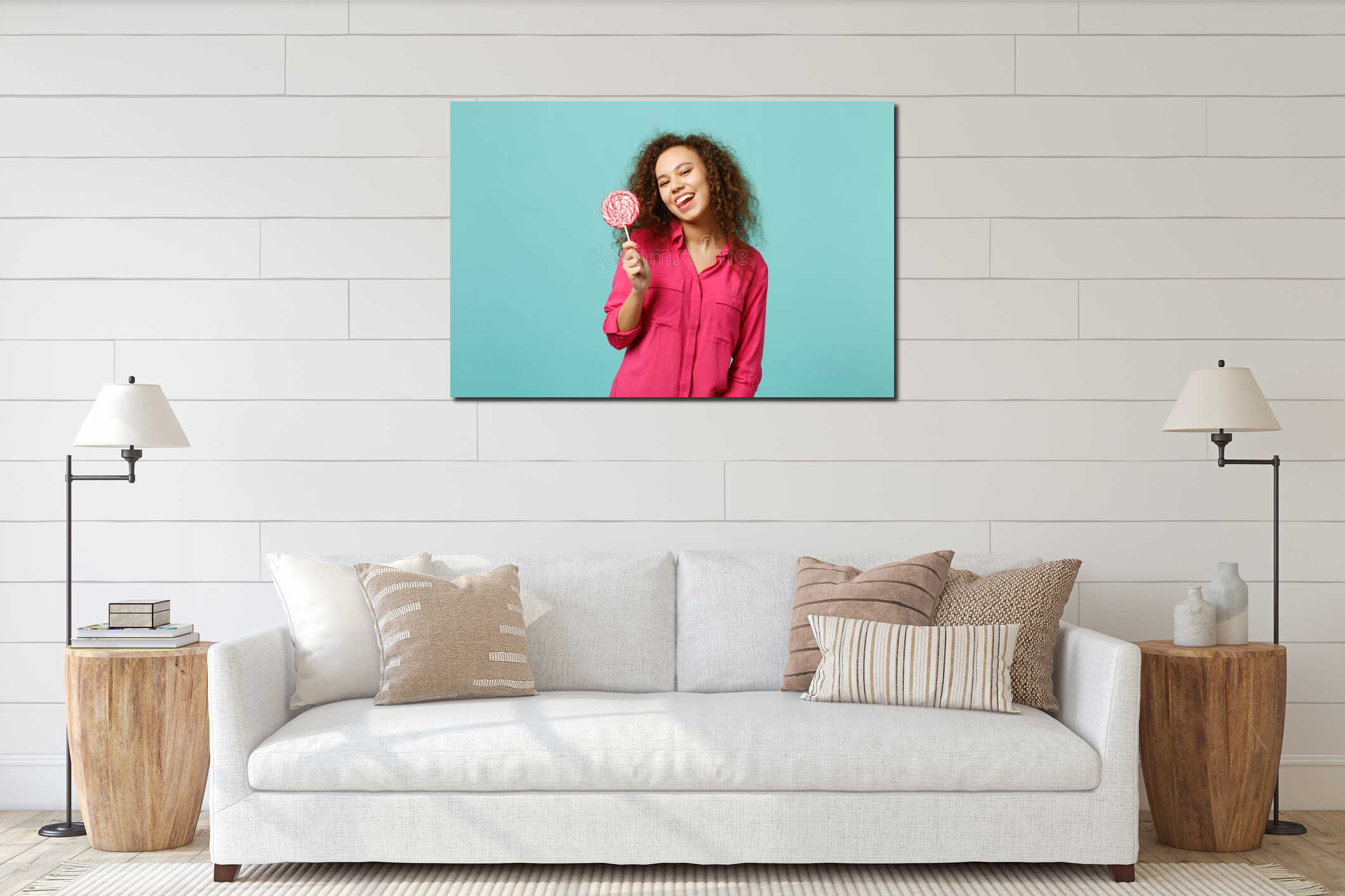 Canvas hanging interior mockup
