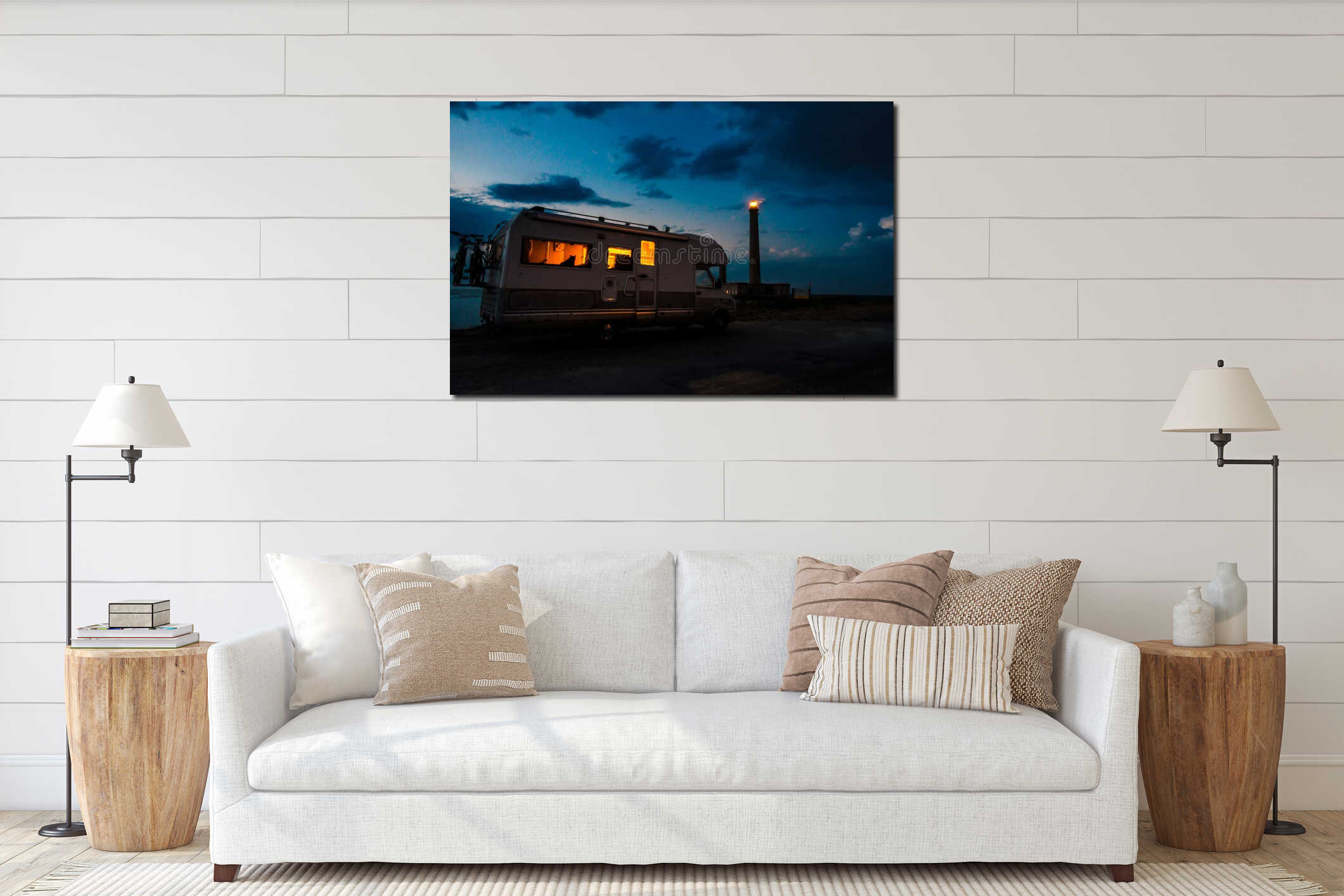 Canvas hanging interior mockup