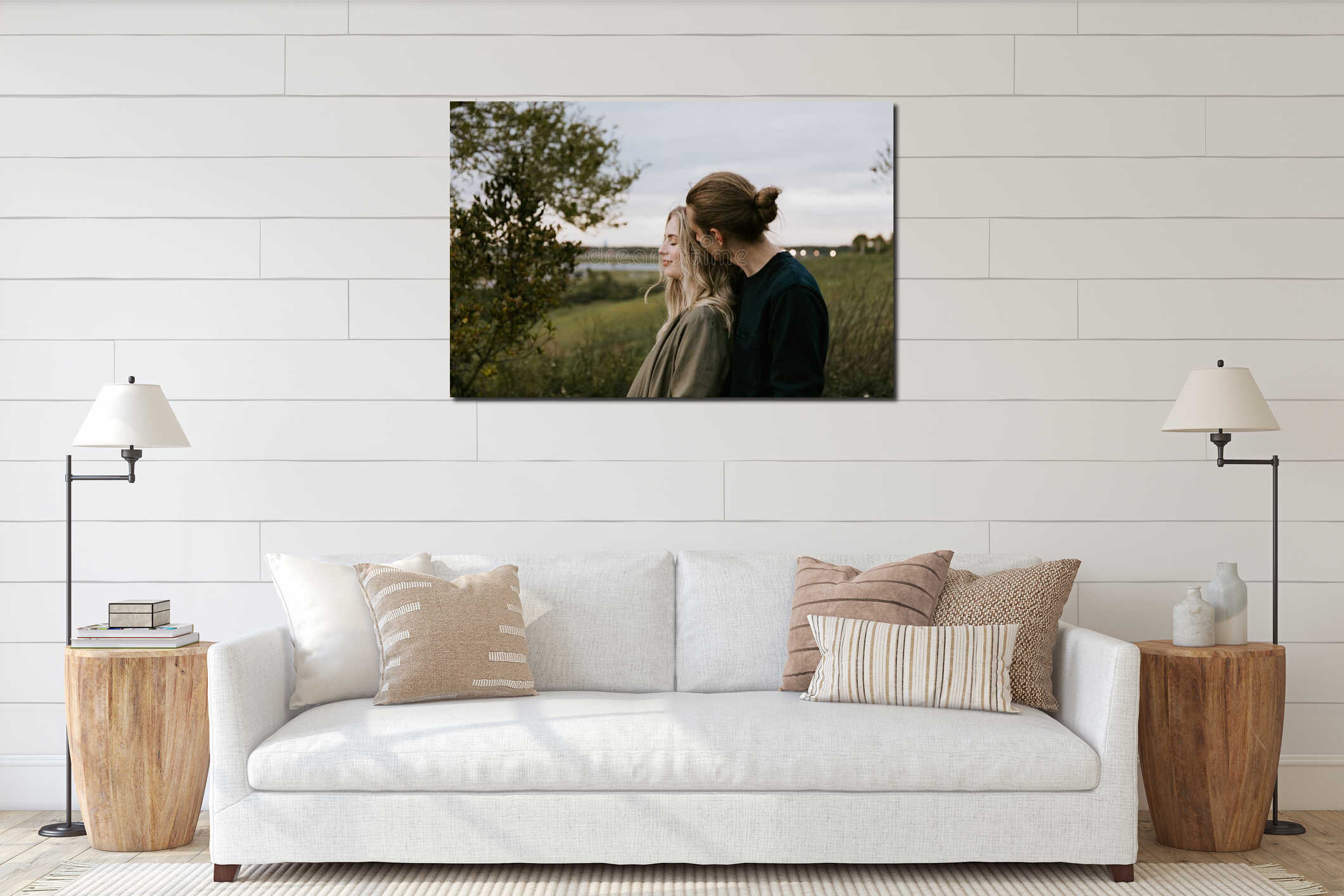 Canvas hanging interior mockup