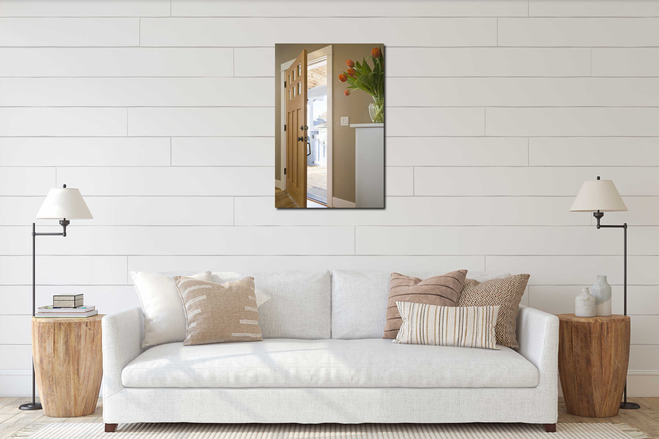 Canvas hanging interior mockup
