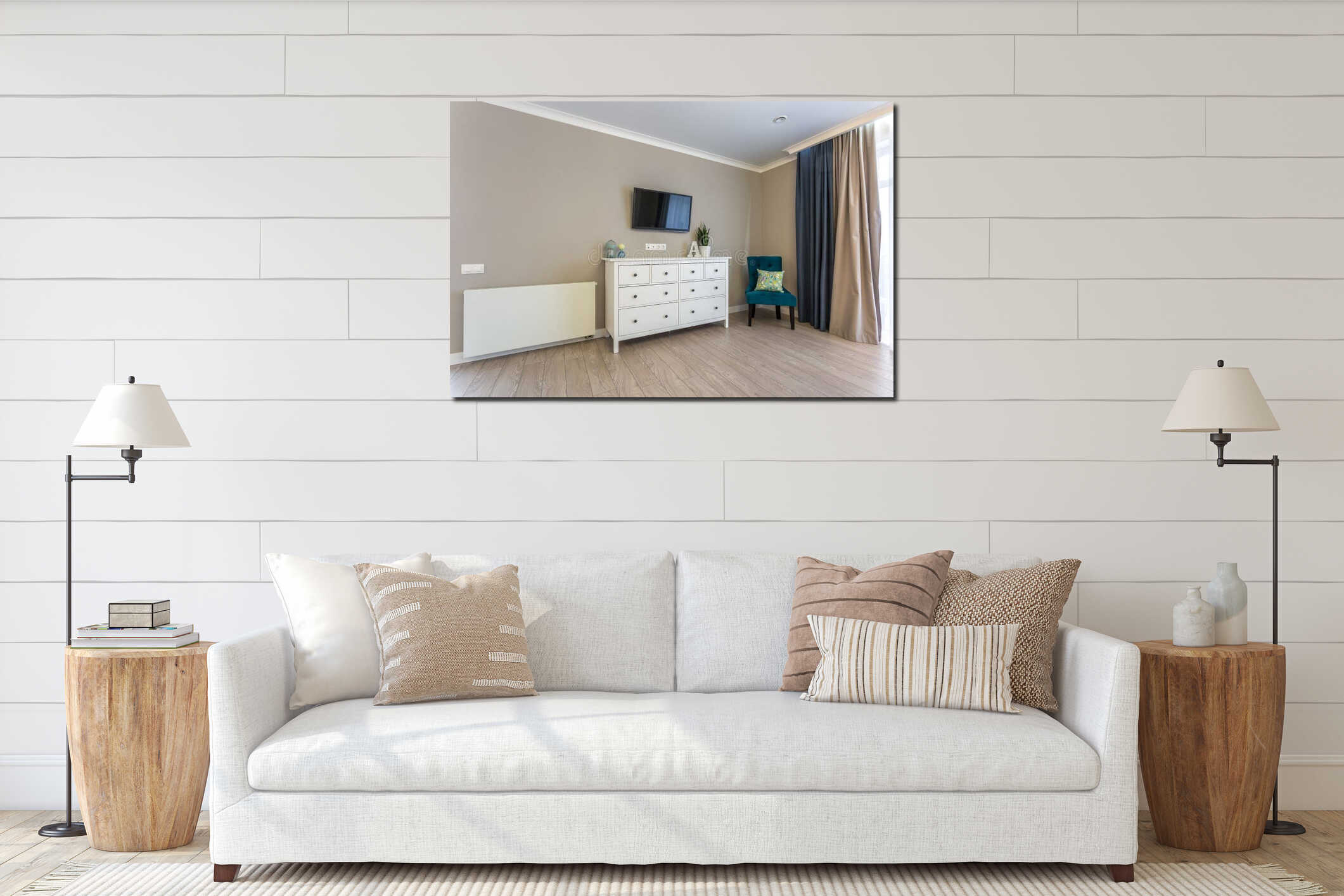 Canvas hanging interior mockup