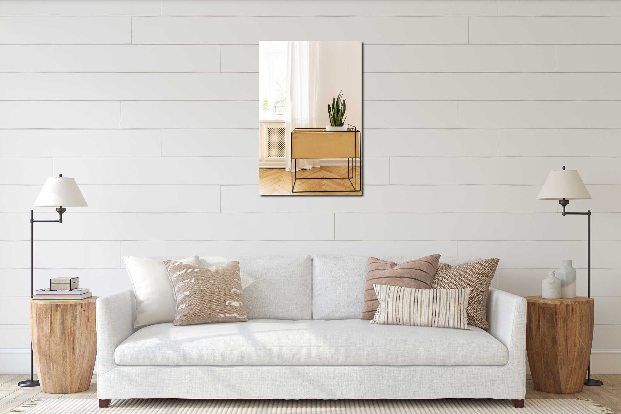 Canvas hanging interior mockup