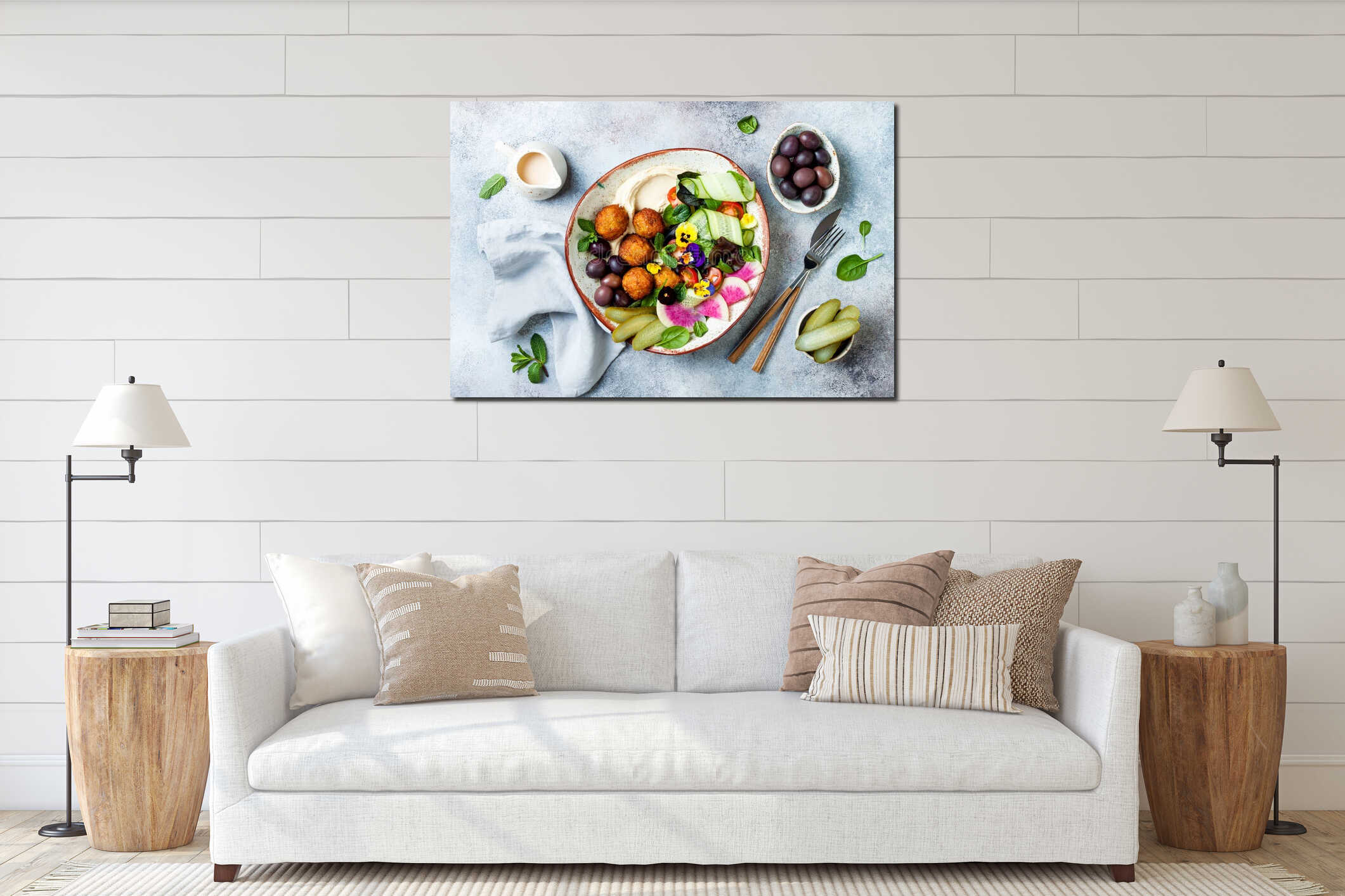 Canvas hanging interior mockup