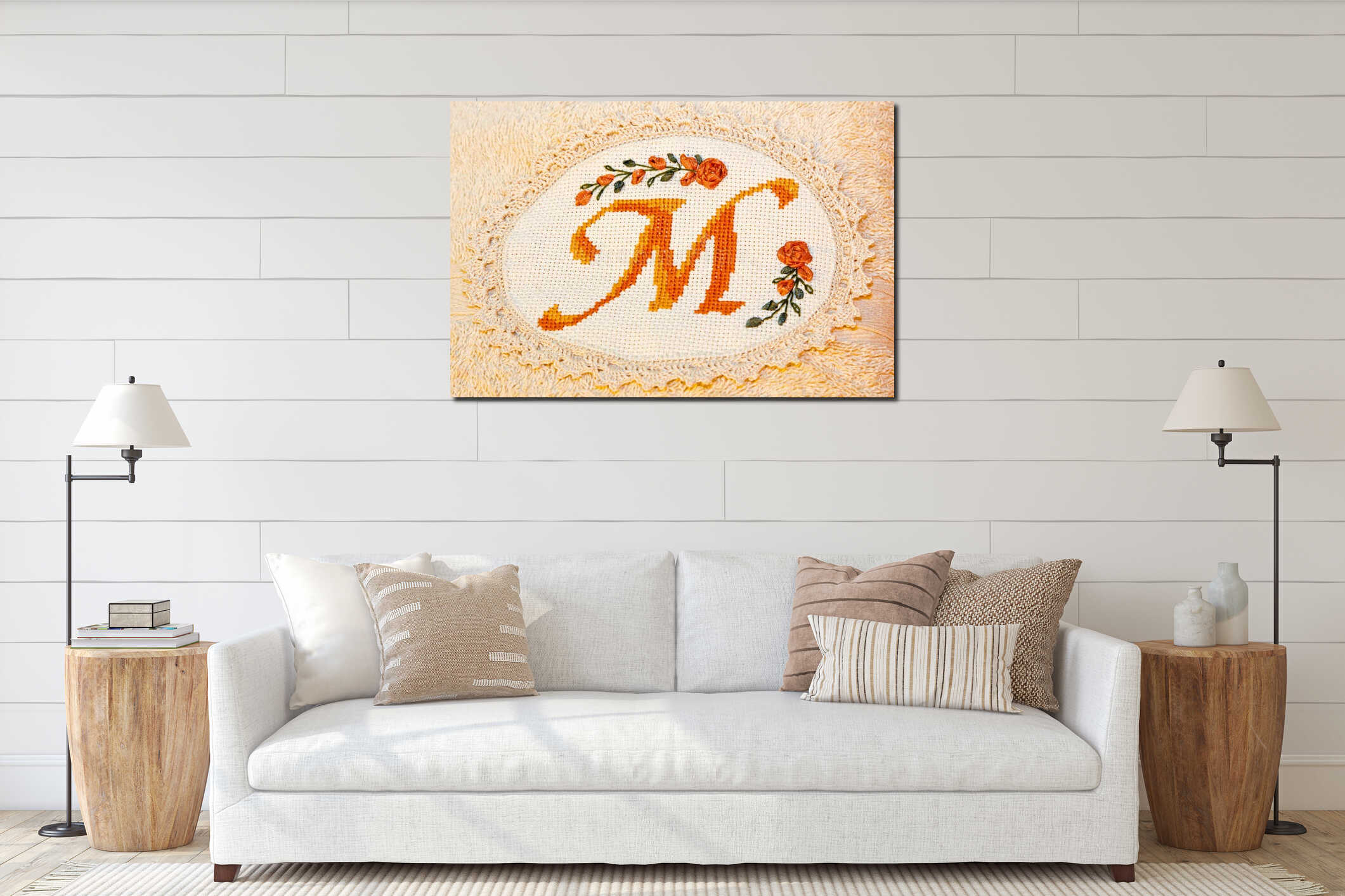 Canvas hanging interior mockup