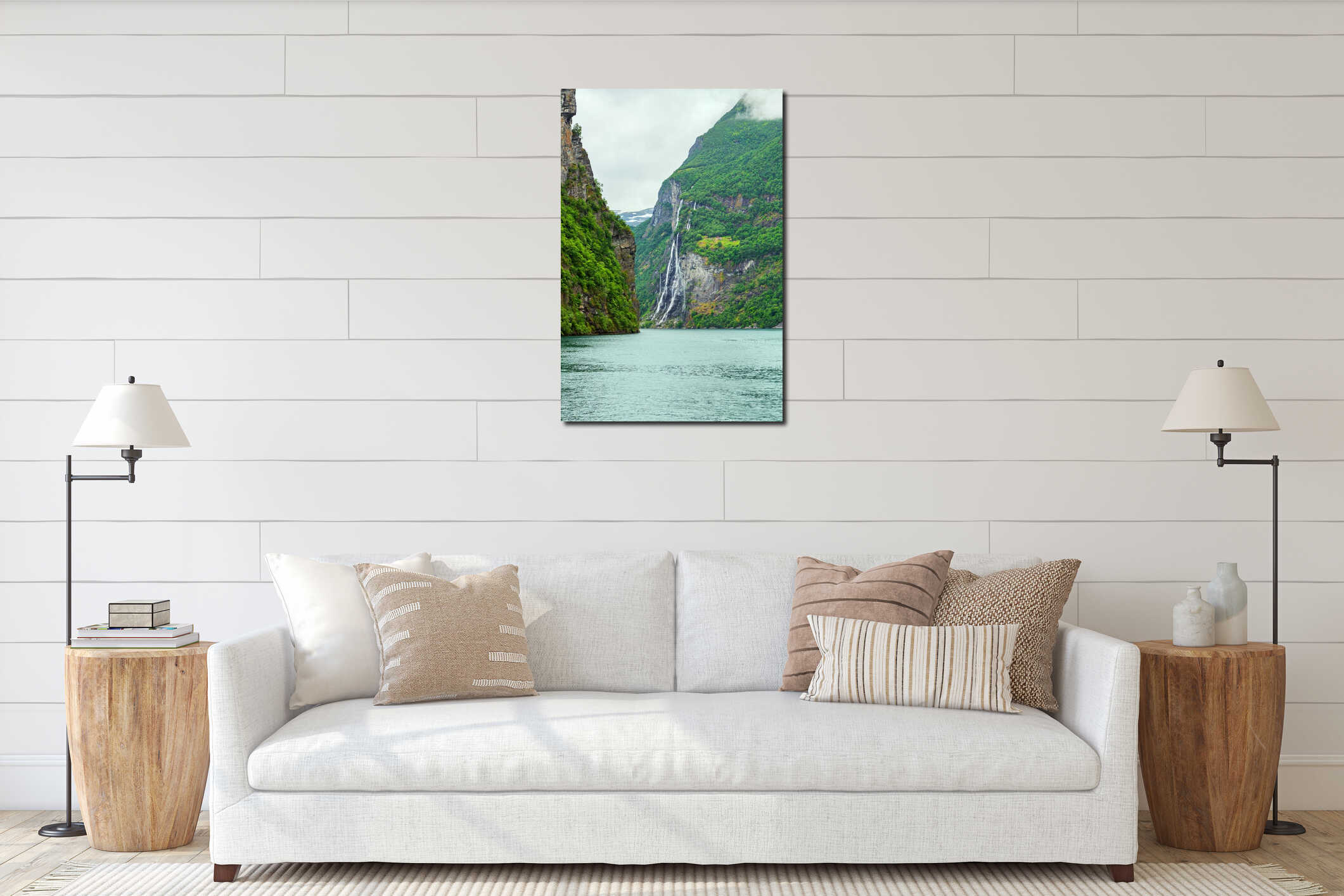 Canvas hanging interior mockup