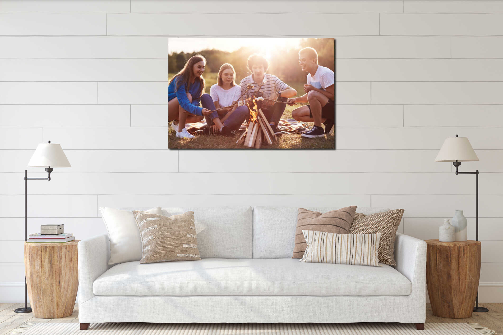 Canvas hanging interior mockup