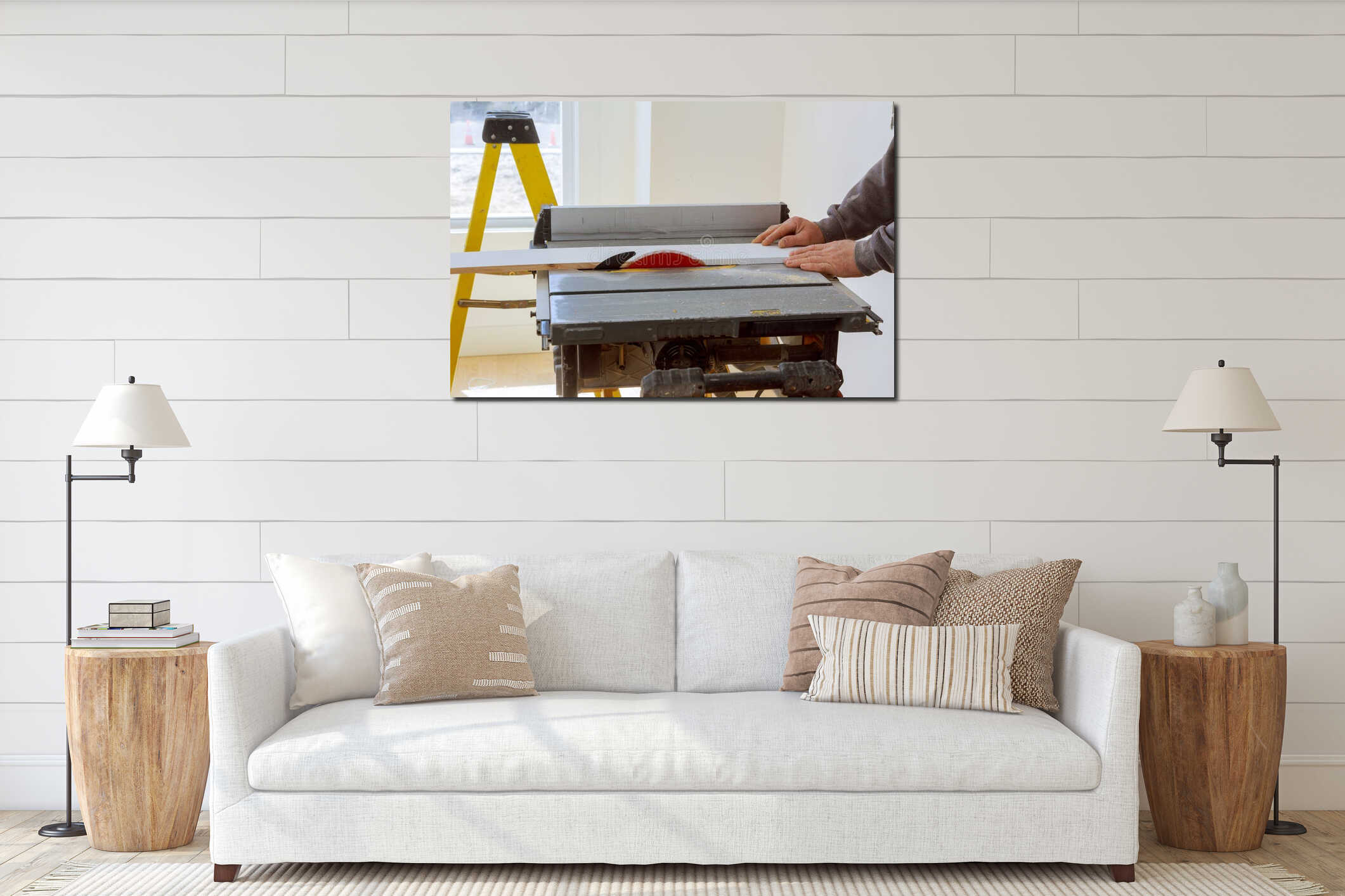 Canvas hanging interior mockup