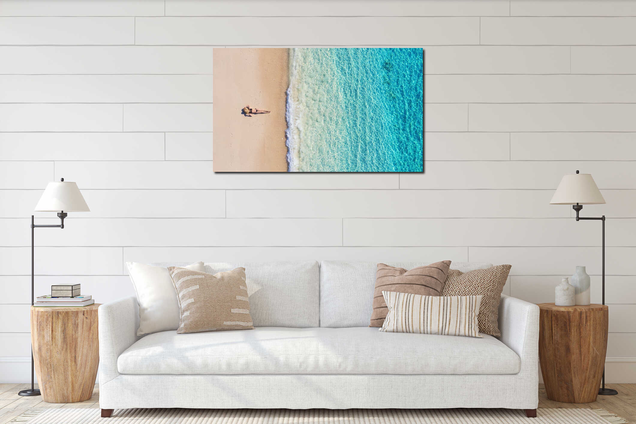 Canvas hanging interior mockup