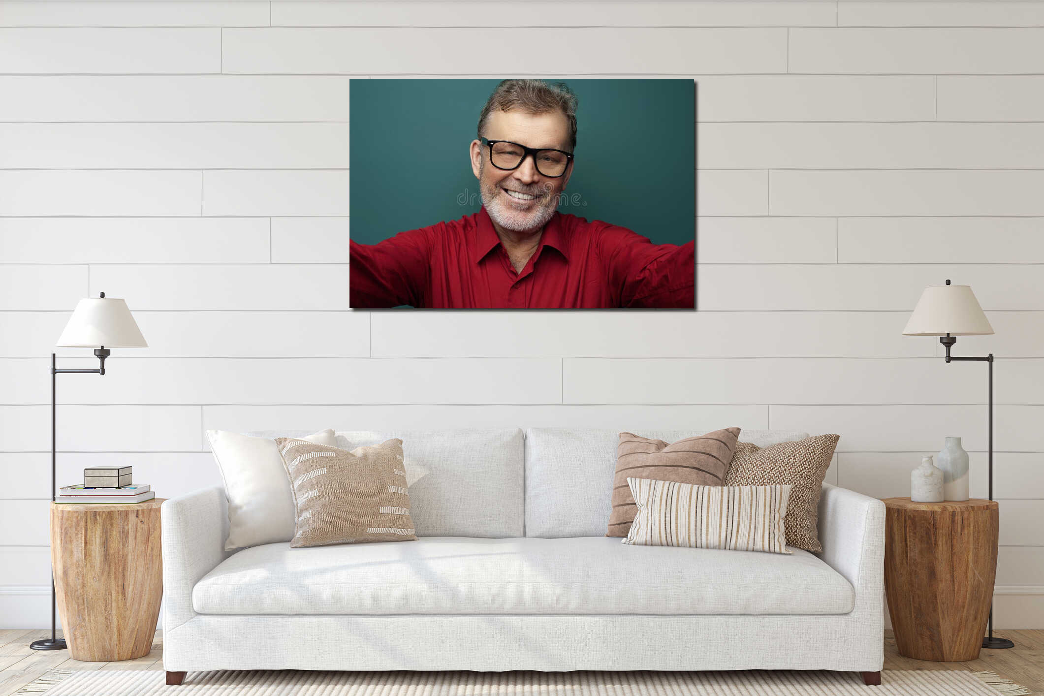 Canvas hanging interior mockup