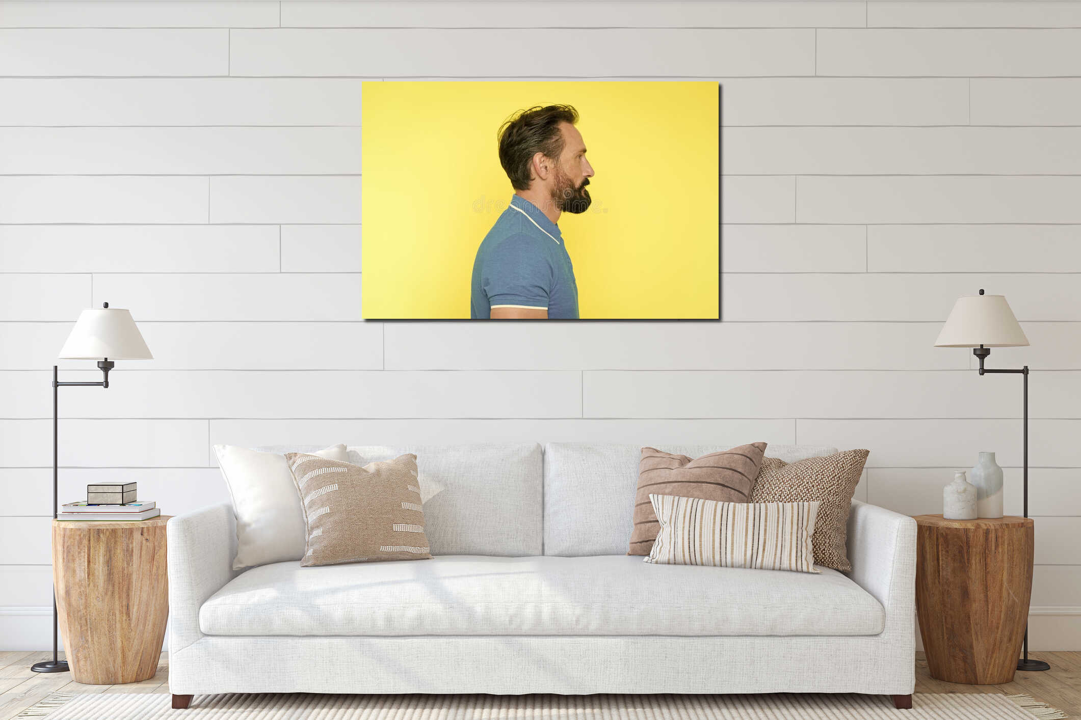 Canvas hanging interior mockup