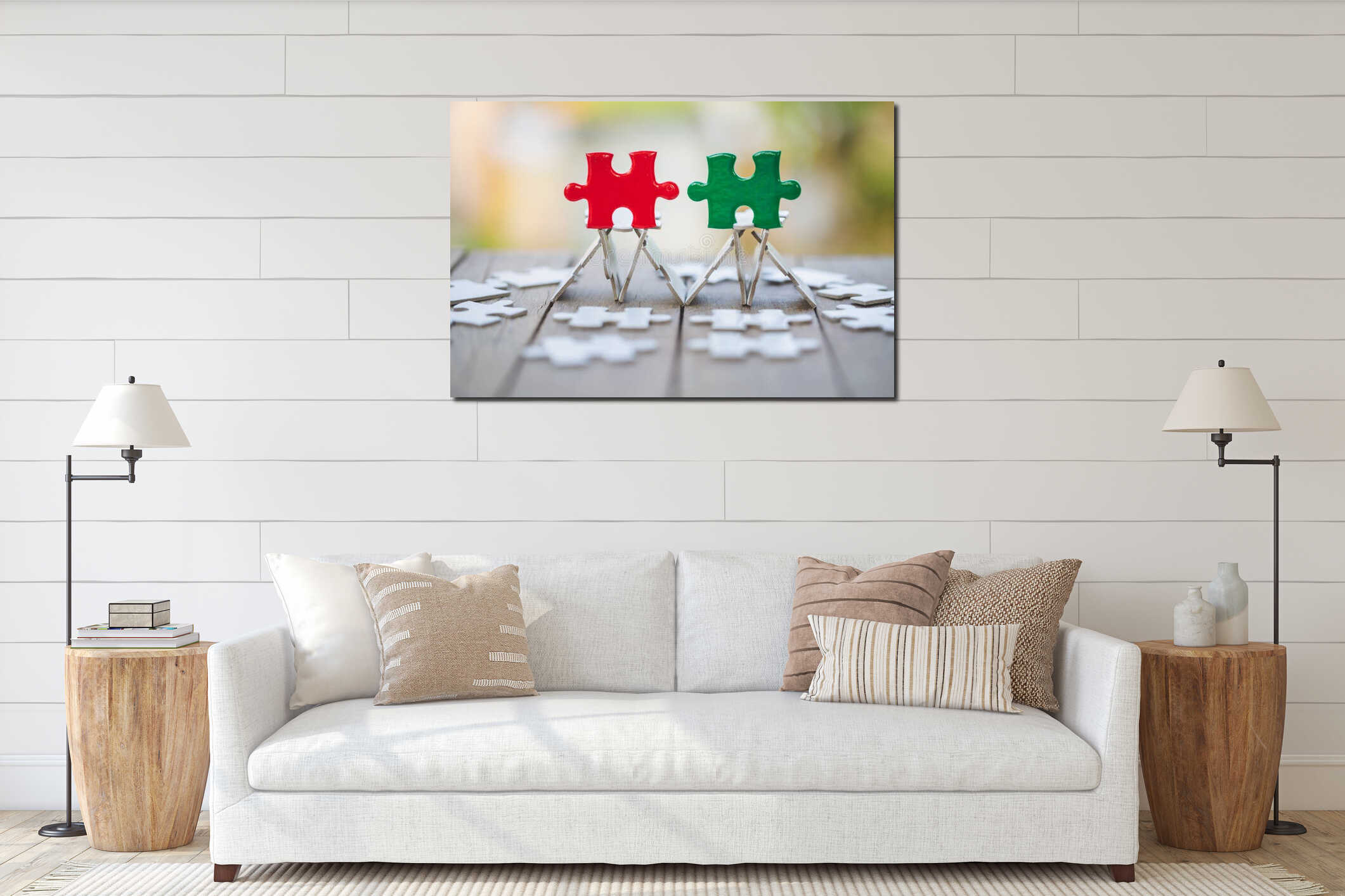 Canvas hanging interior mockup