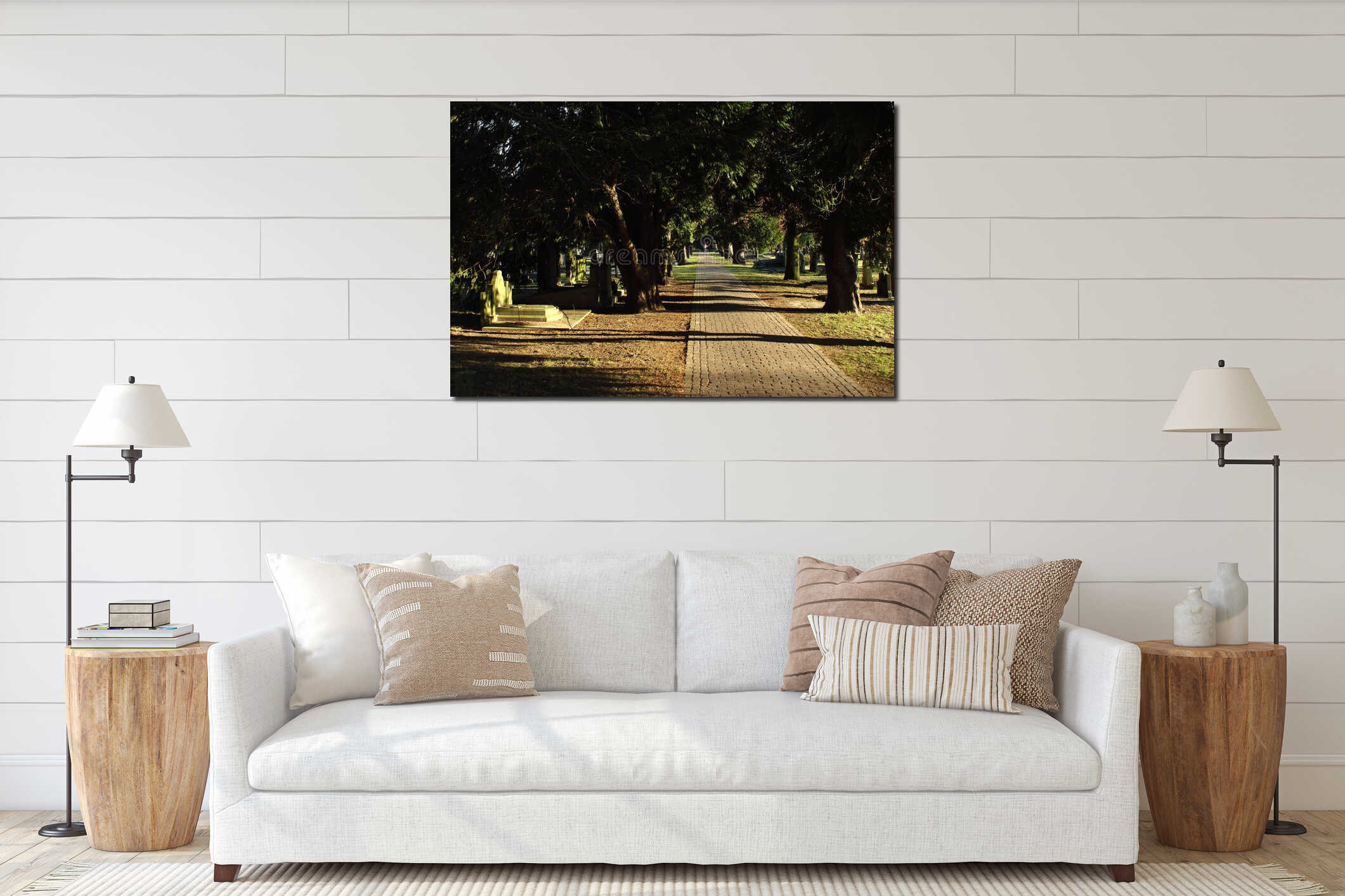 Canvas hanging interior mockup