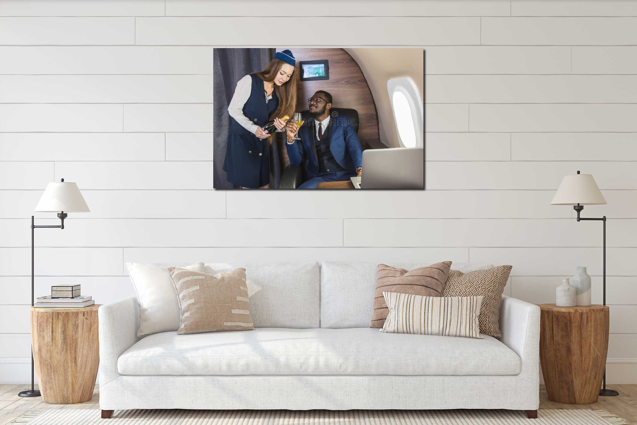 Canvas hanging interior mockup
