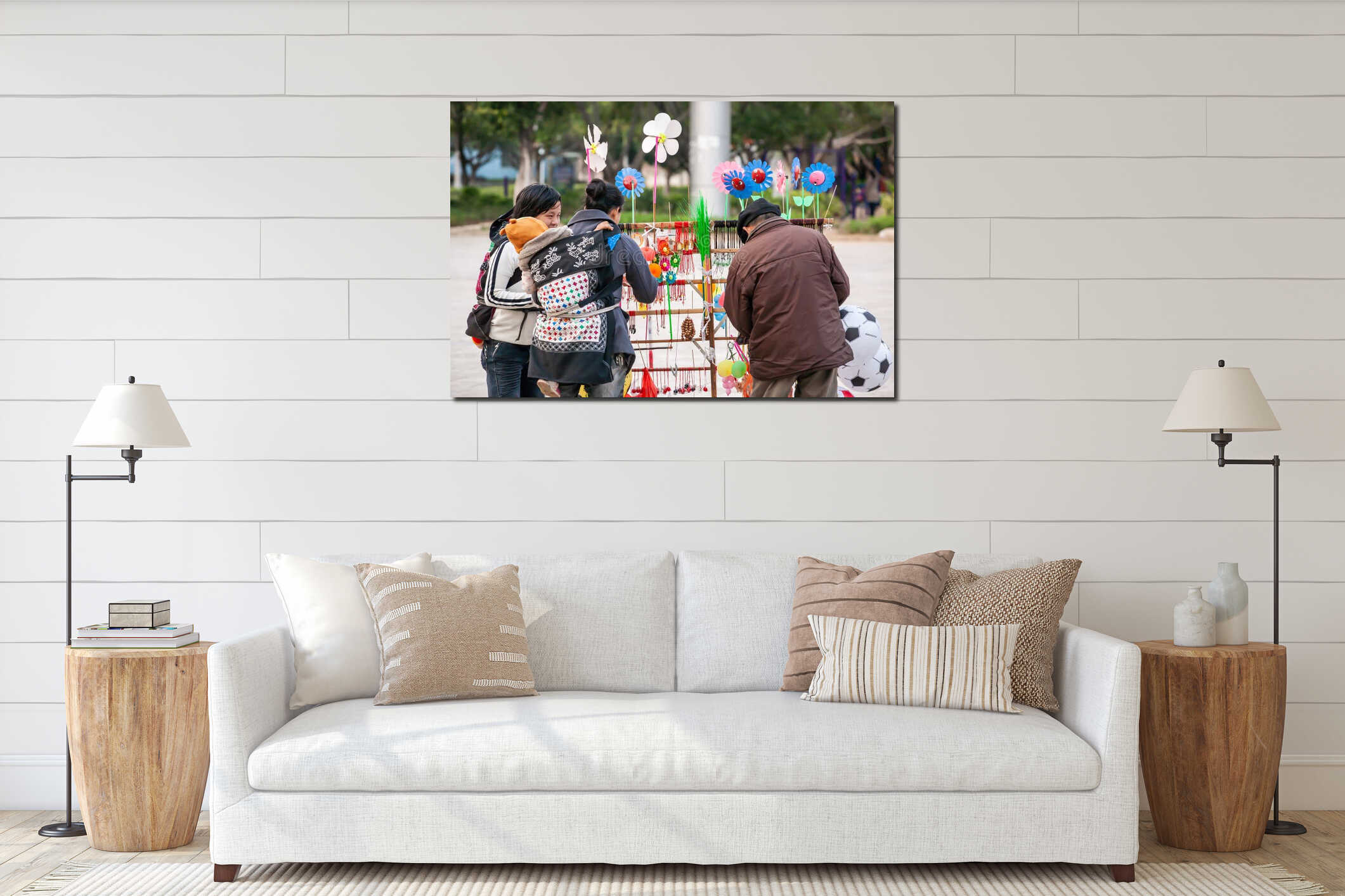 Canvas hanging interior mockup