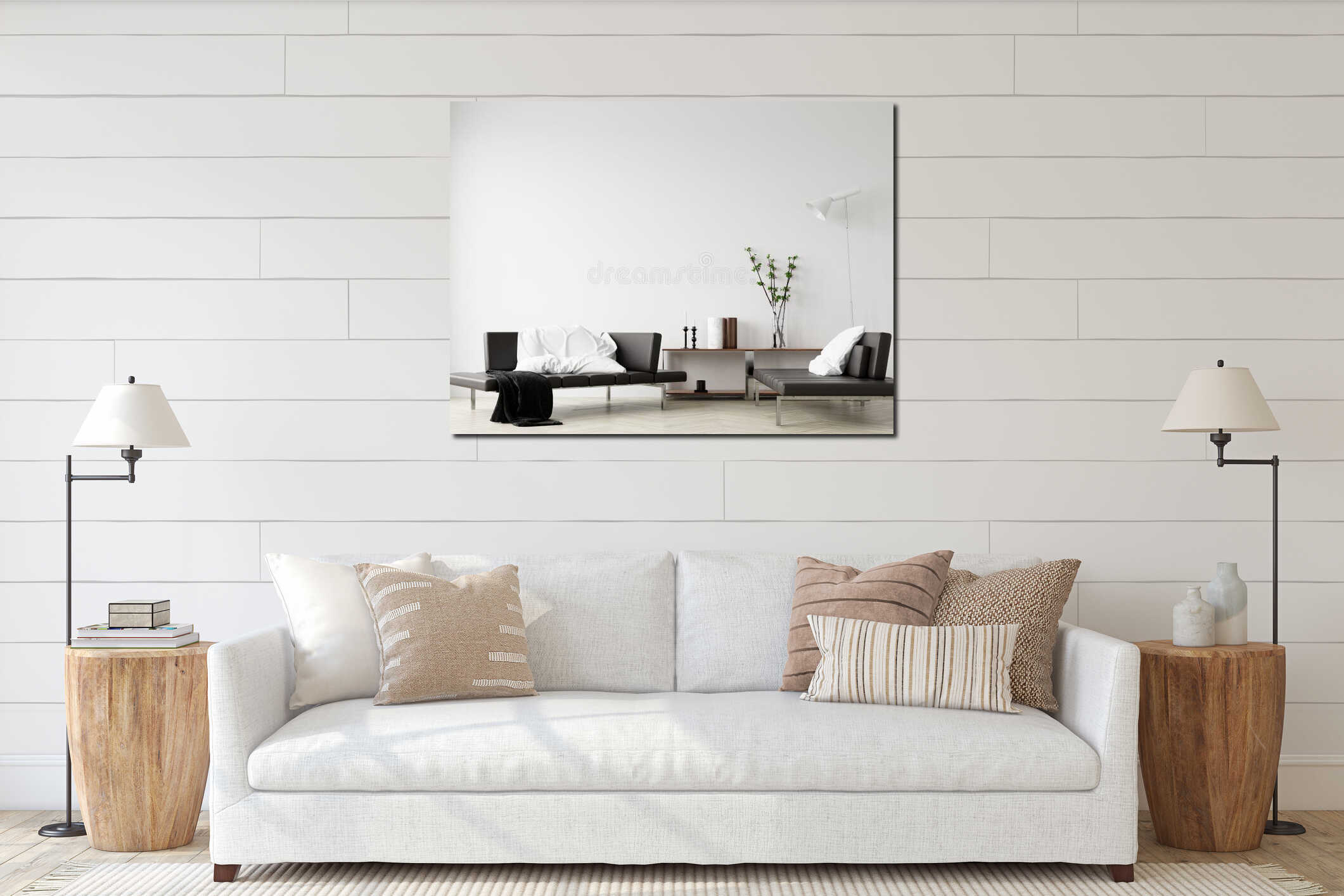 Canvas hanging interior mockup