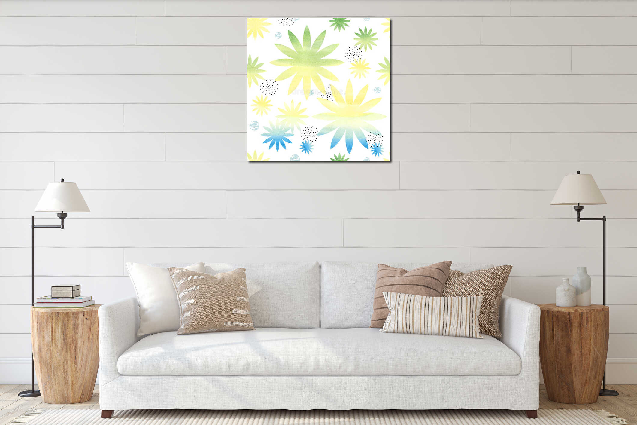 Canvas hanging interior mockup
