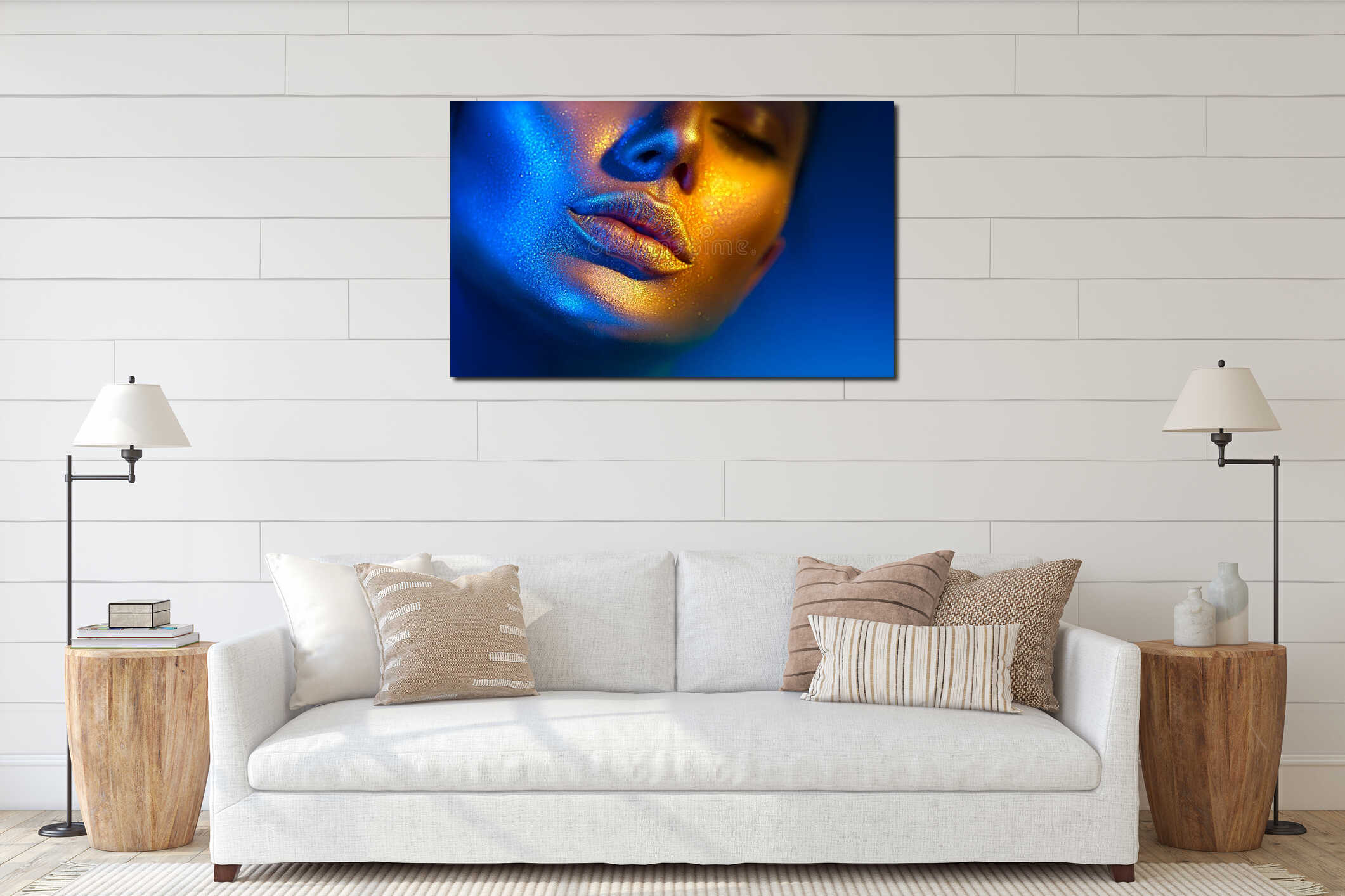 Canvas hanging interior mockup