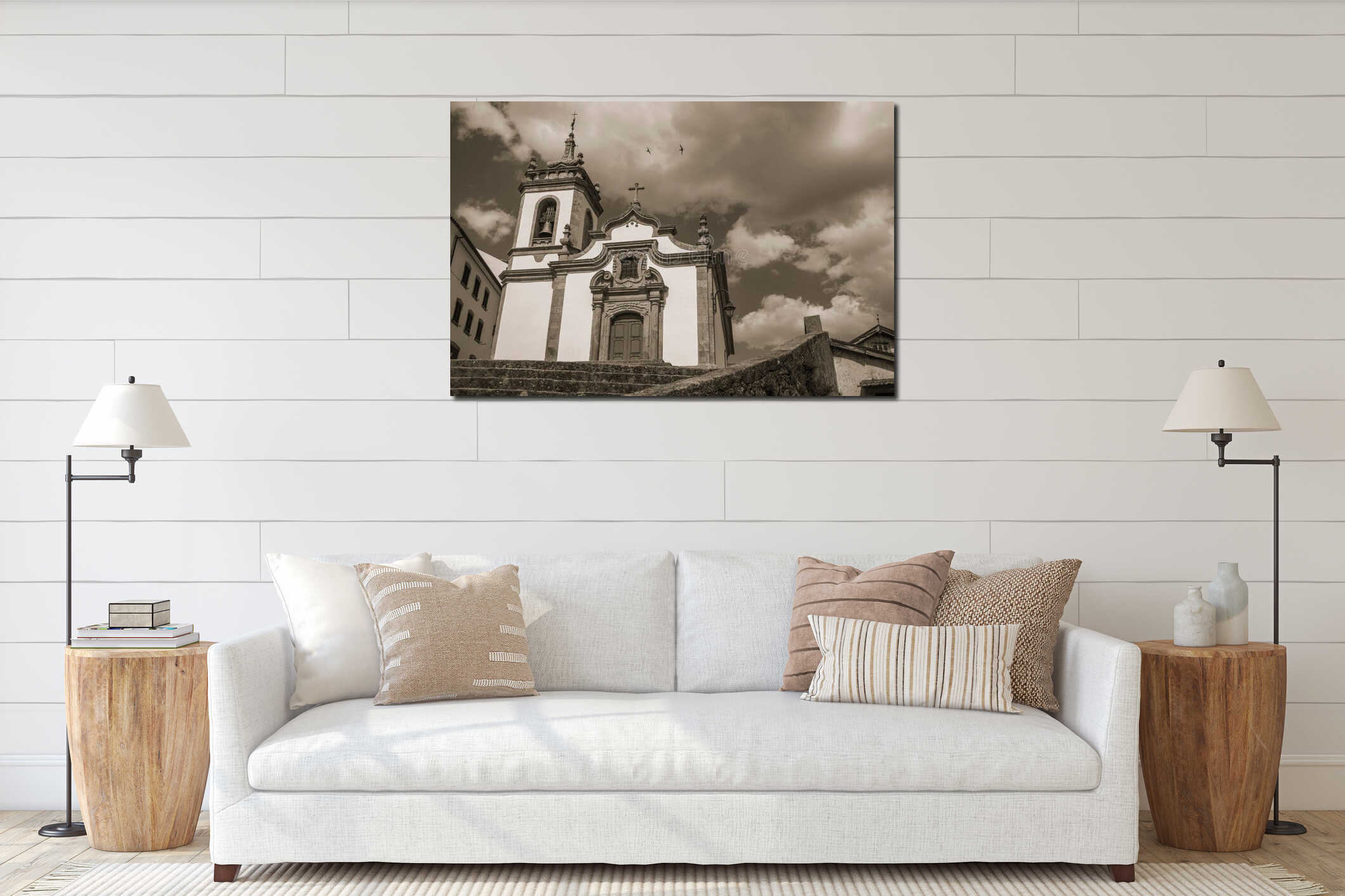 Canvas hanging interior mockup