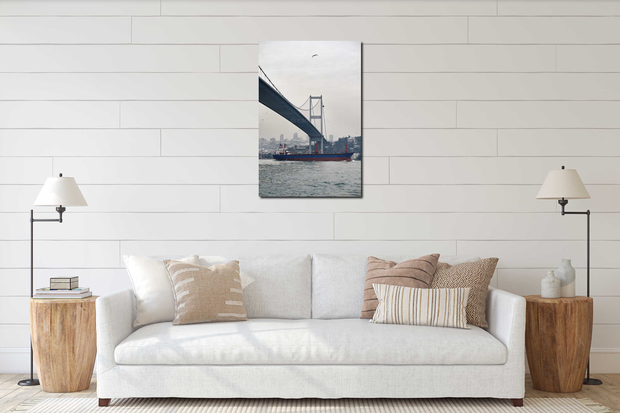 Canvas hanging interior mockup