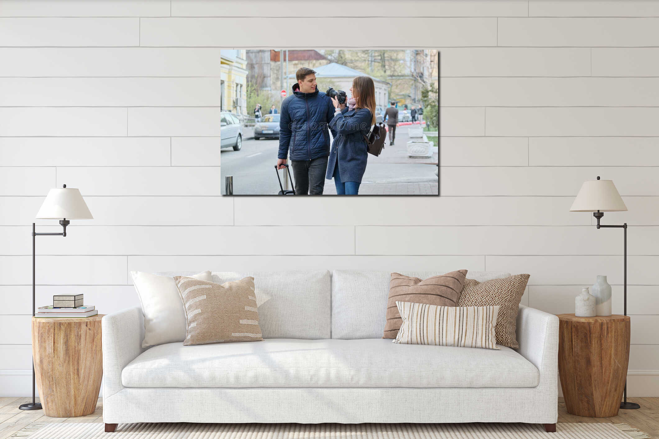 Canvas hanging interior mockup