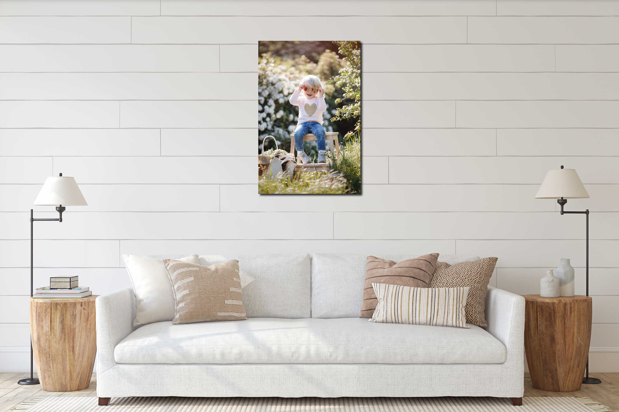 Canvas hanging interior mockup