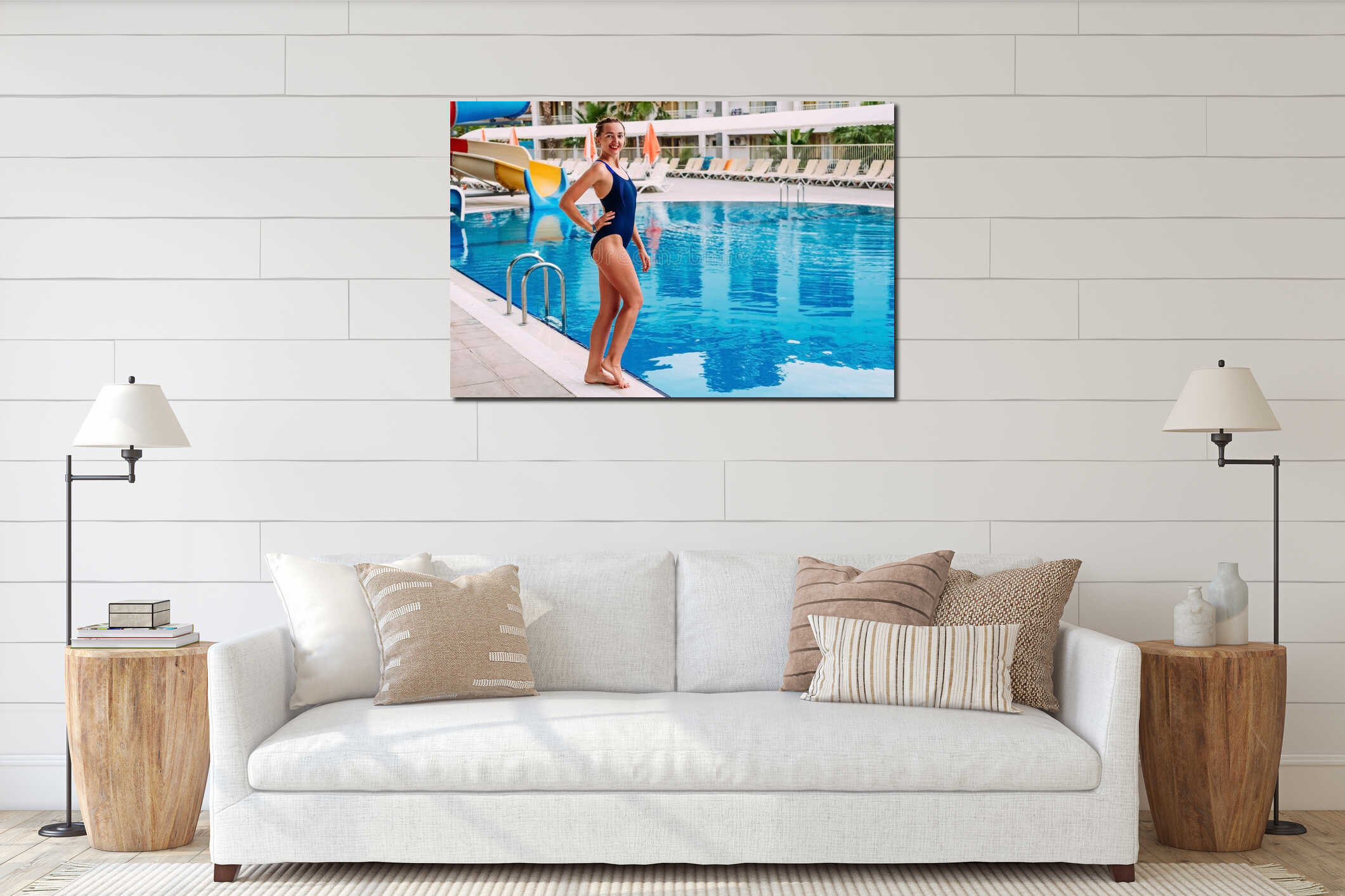 Canvas hanging interior mockup