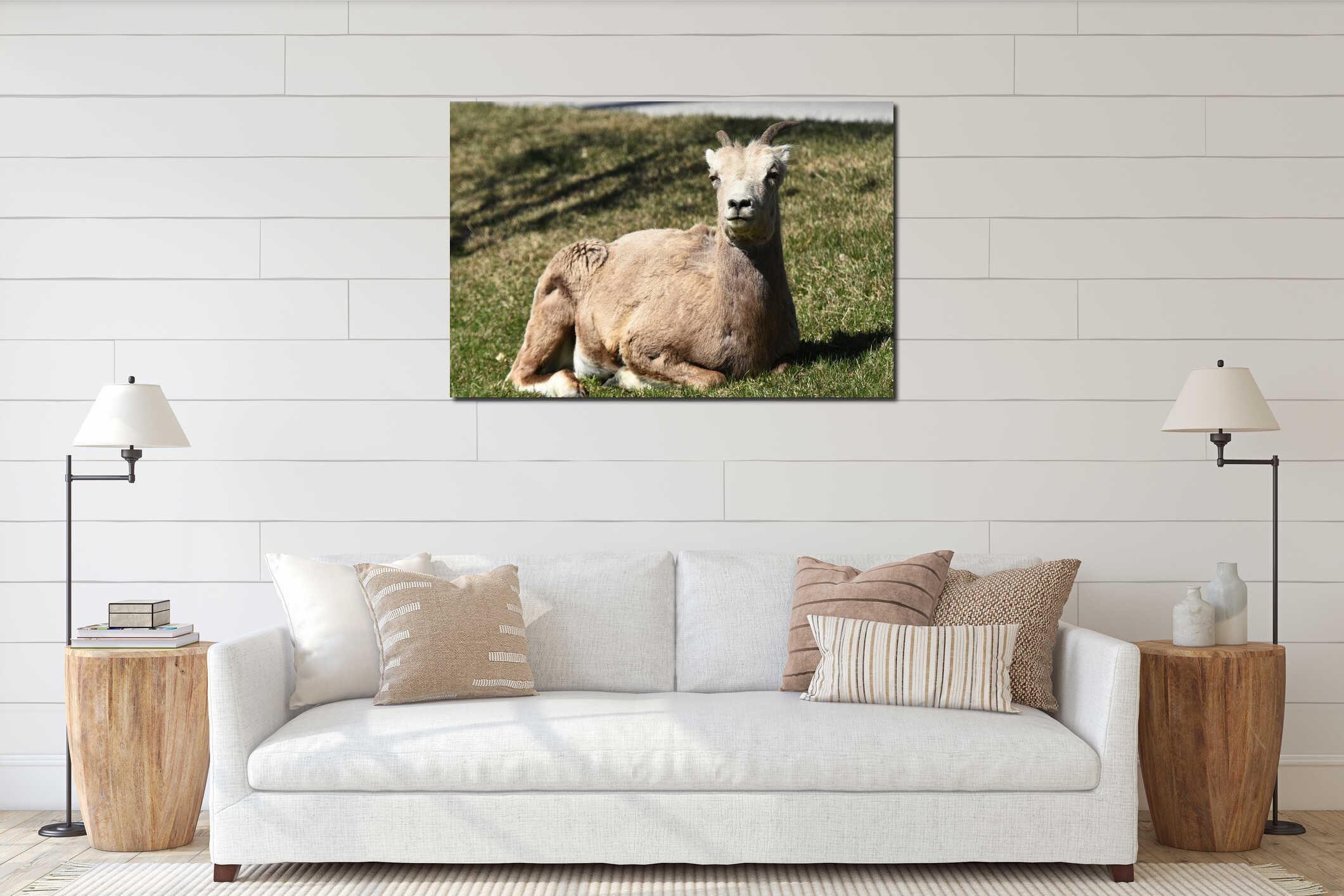 Canvas hanging interior mockup