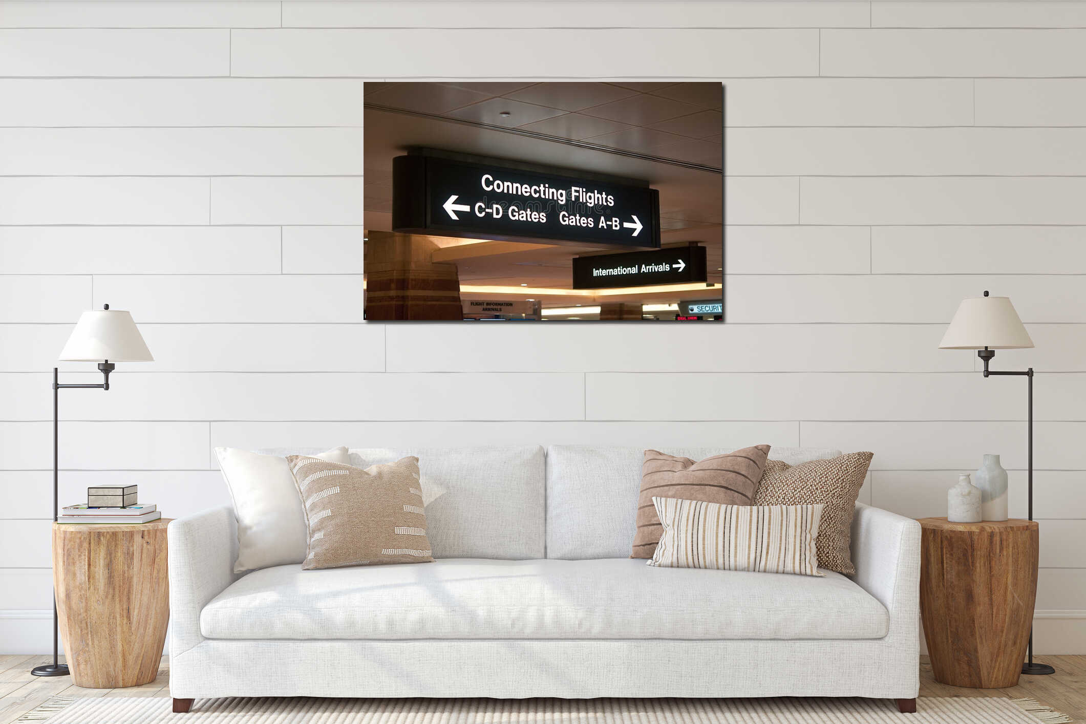Canvas hanging interior mockup