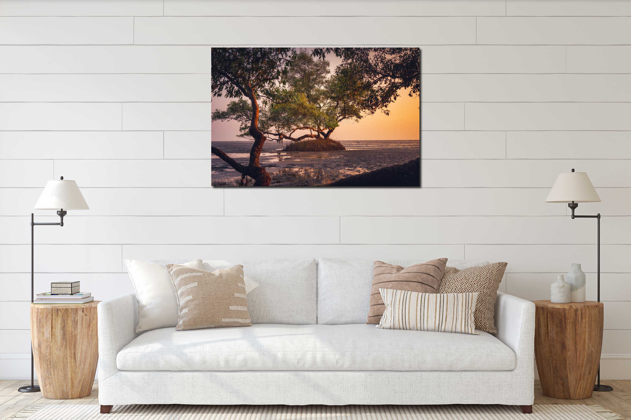 Canvas hanging interior mockup