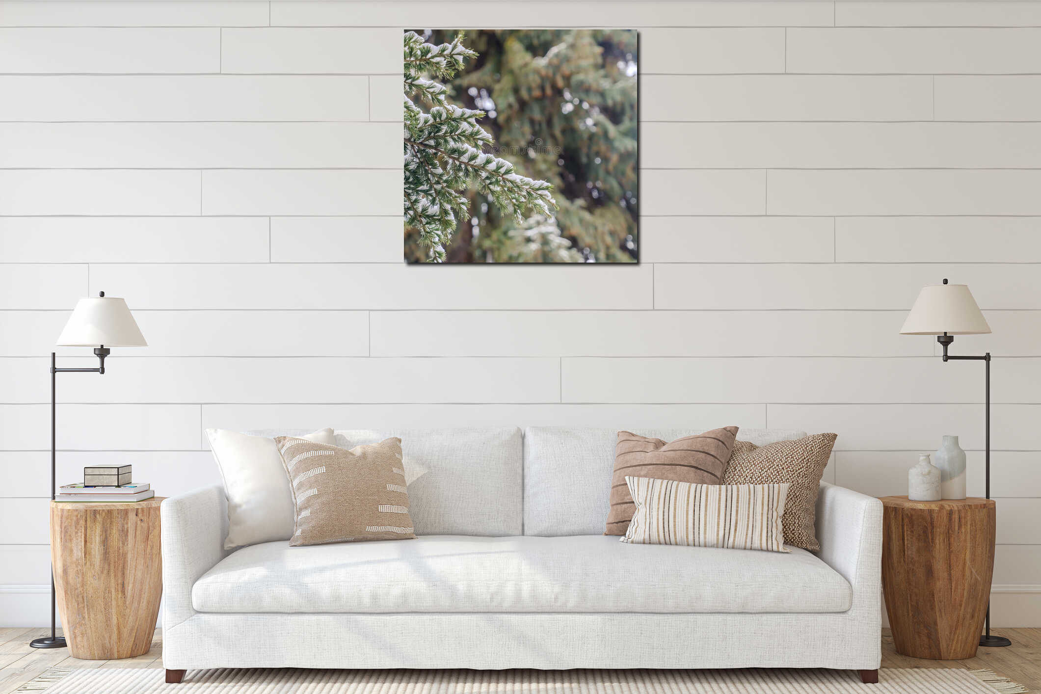 Canvas hanging interior mockup