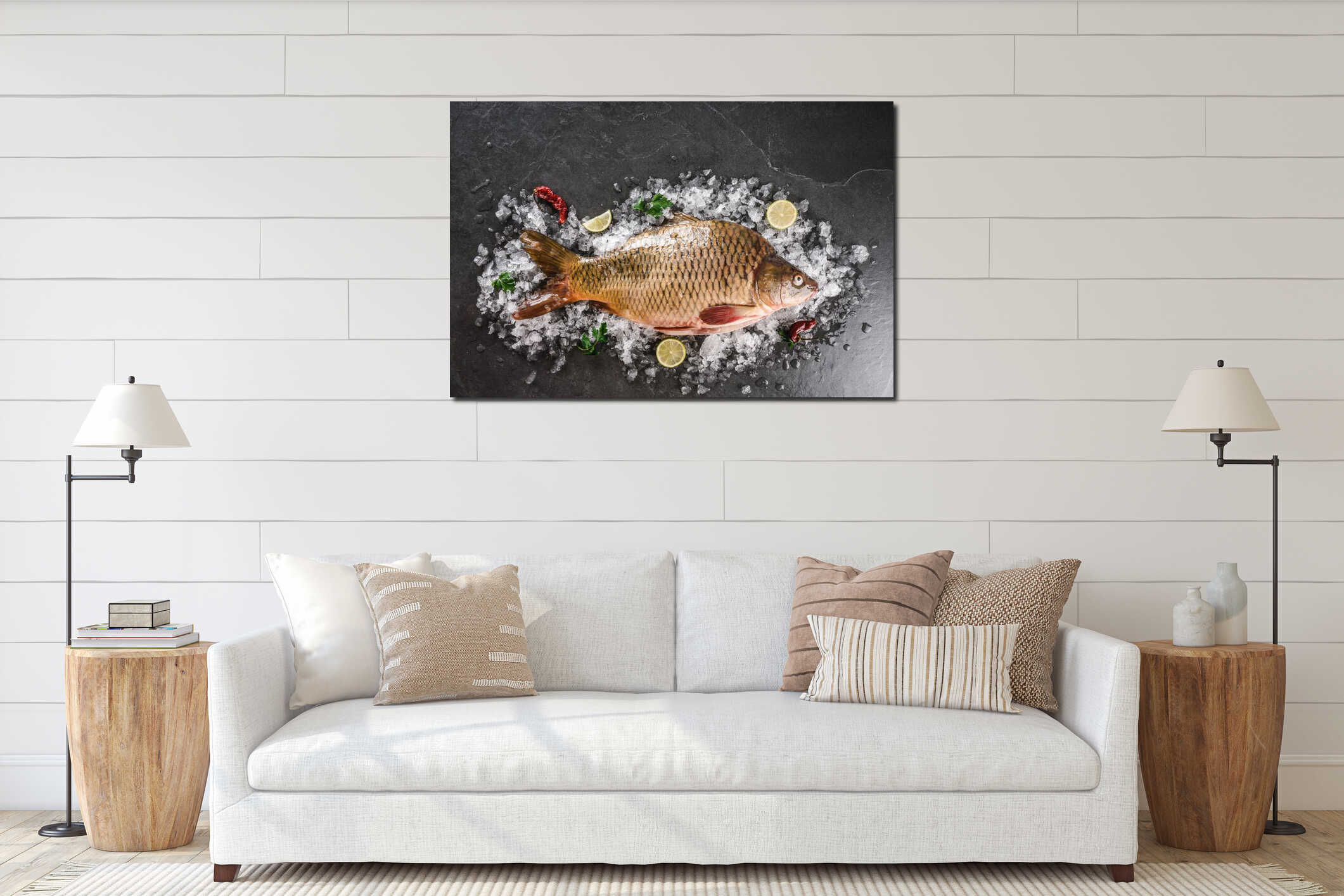 Canvas hanging interior mockup