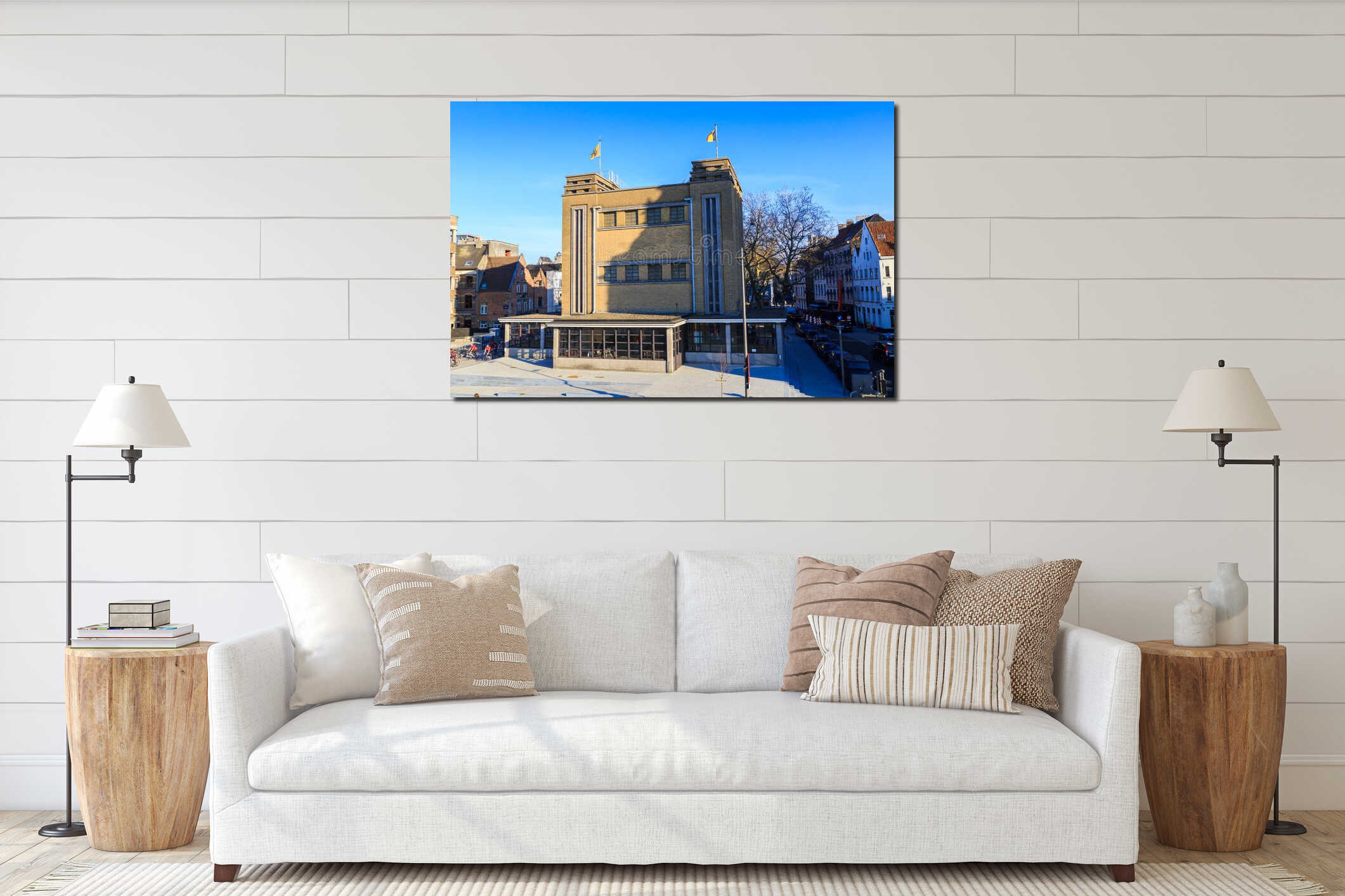 Canvas hanging interior mockup