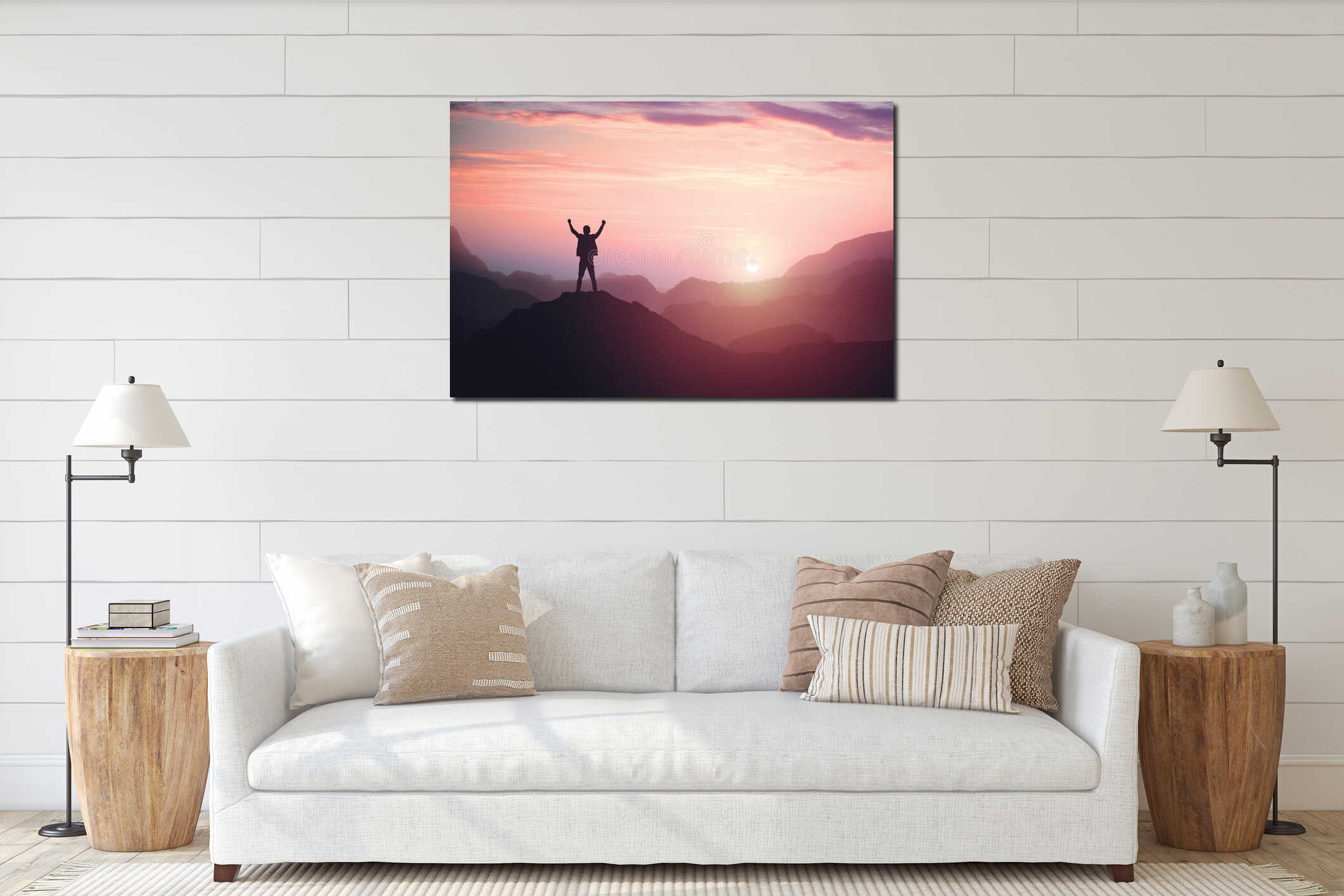 Canvas hanging interior mockup