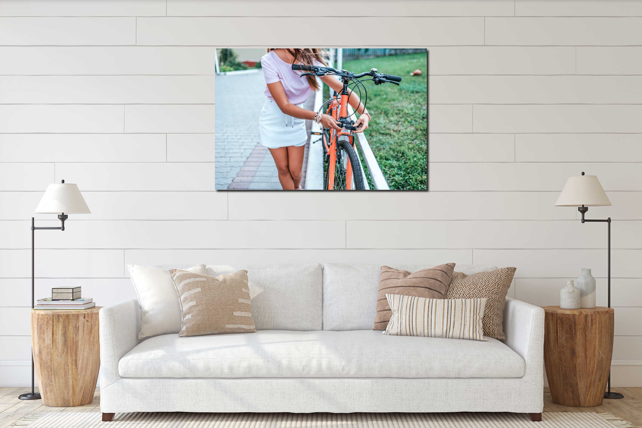 Canvas hanging interior mockup