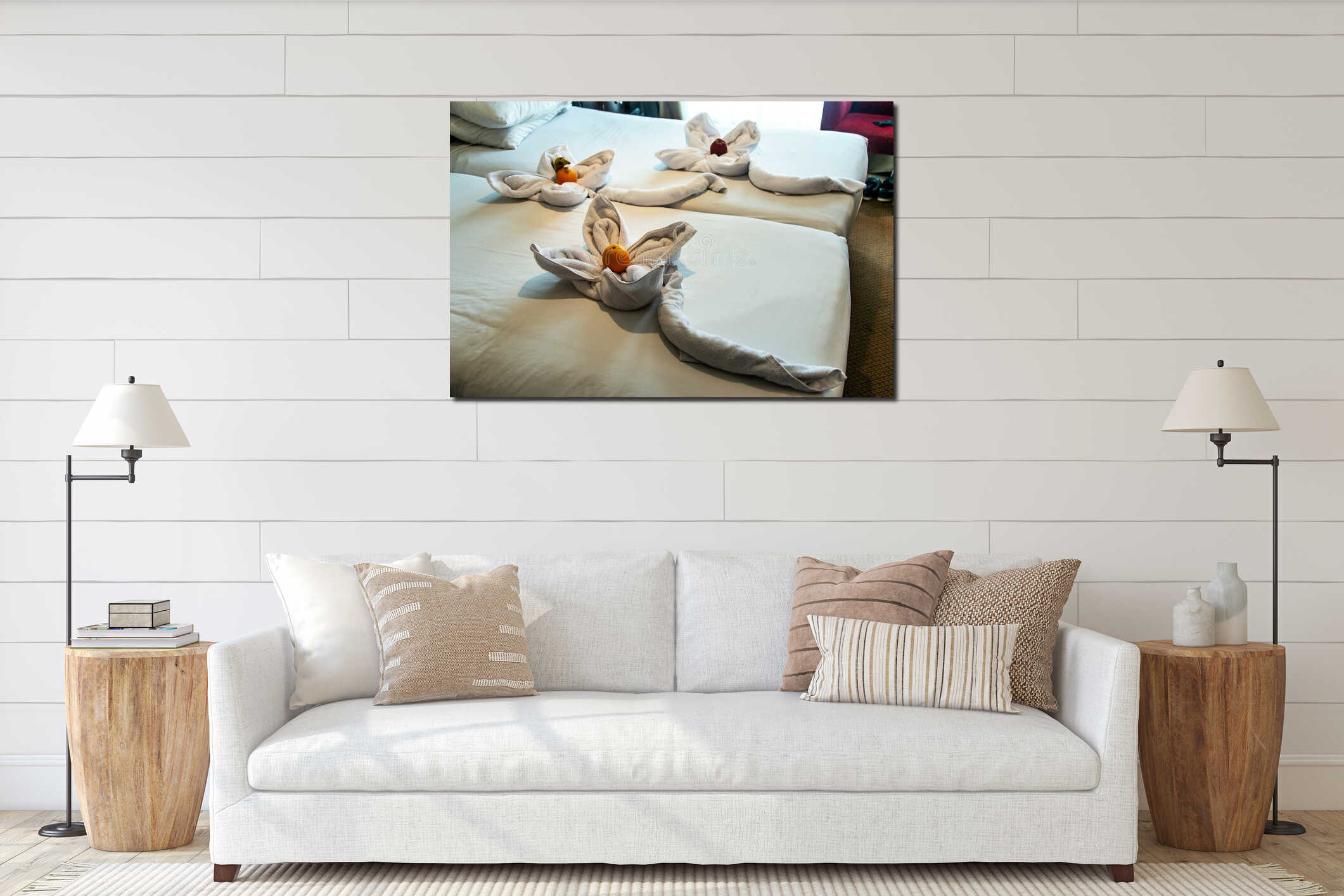 Canvas hanging interior mockup