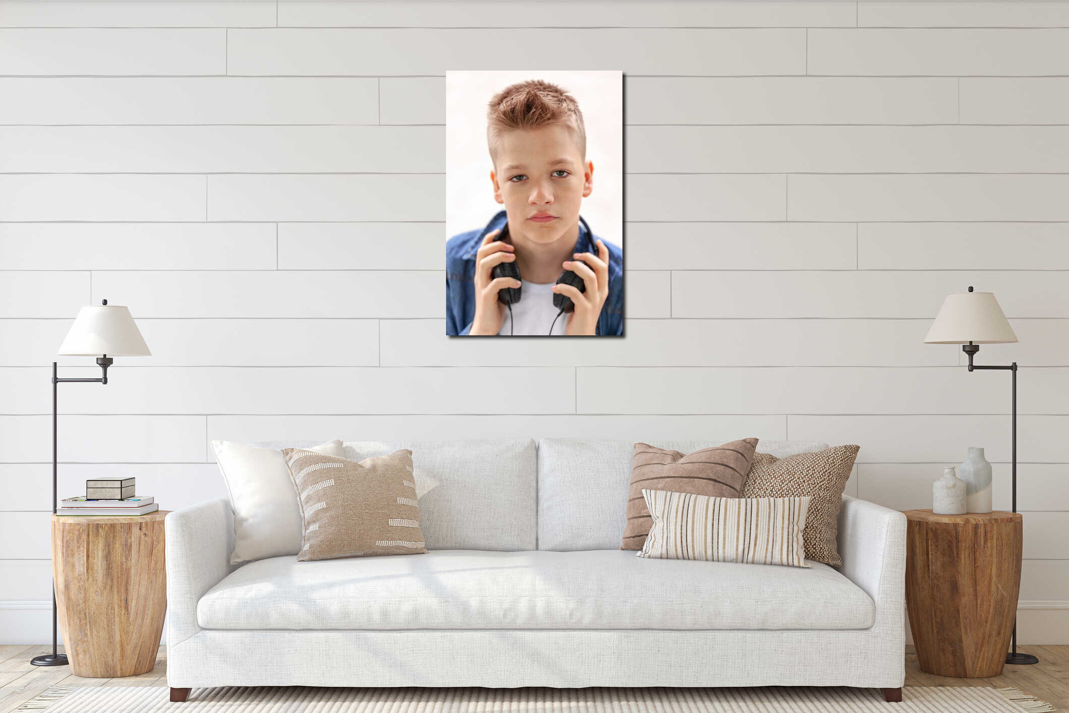 Canvas hanging interior mockup