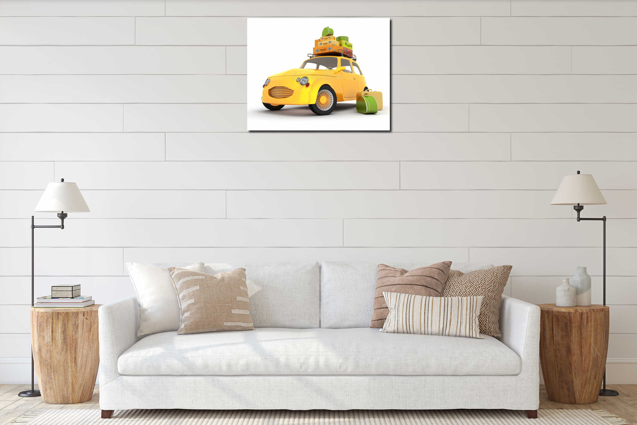 Canvas hanging interior mockup